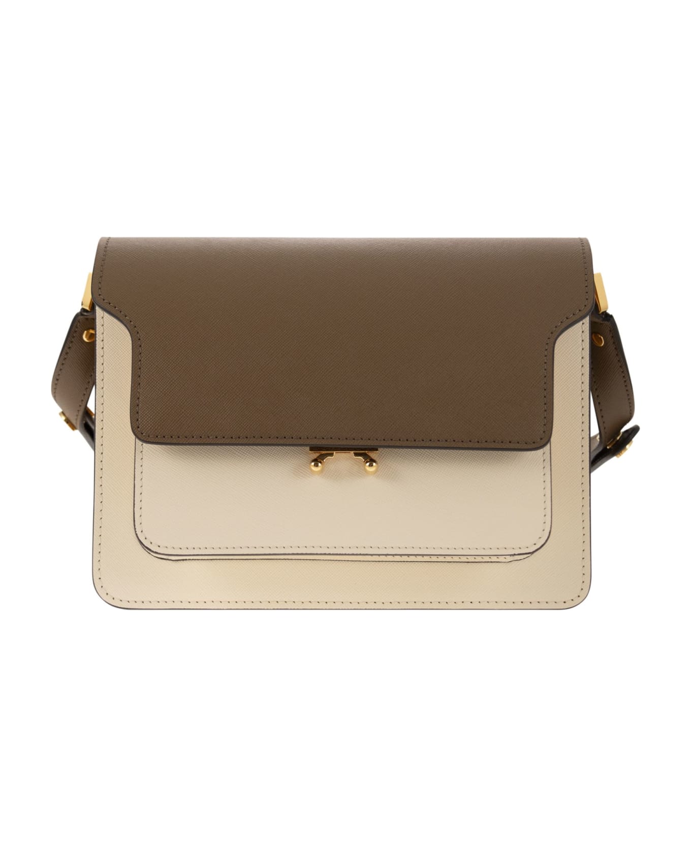 マルニSAFFIANO MEDIUM TRUNK Marni Saffiano Leather Medium Trunk Bag - Blue Shoulder Bags
