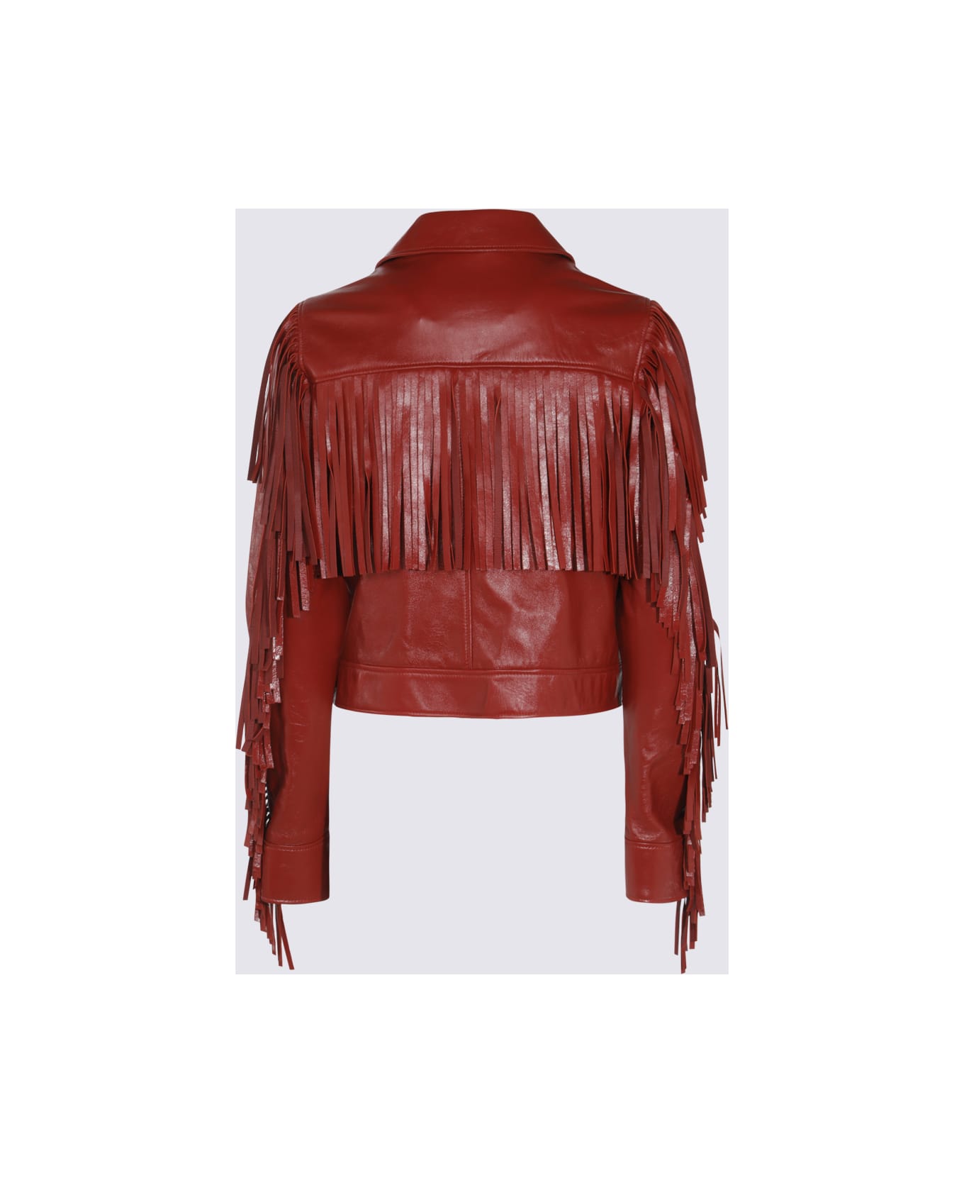 Chloé Red Leather Jacket - PLAID RED