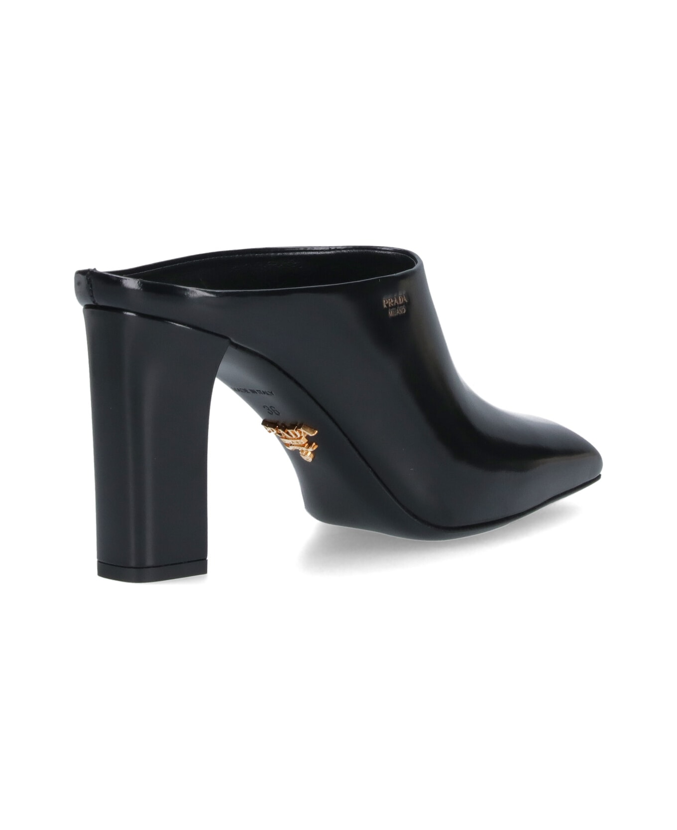 Prada Logo Sabots - Black  