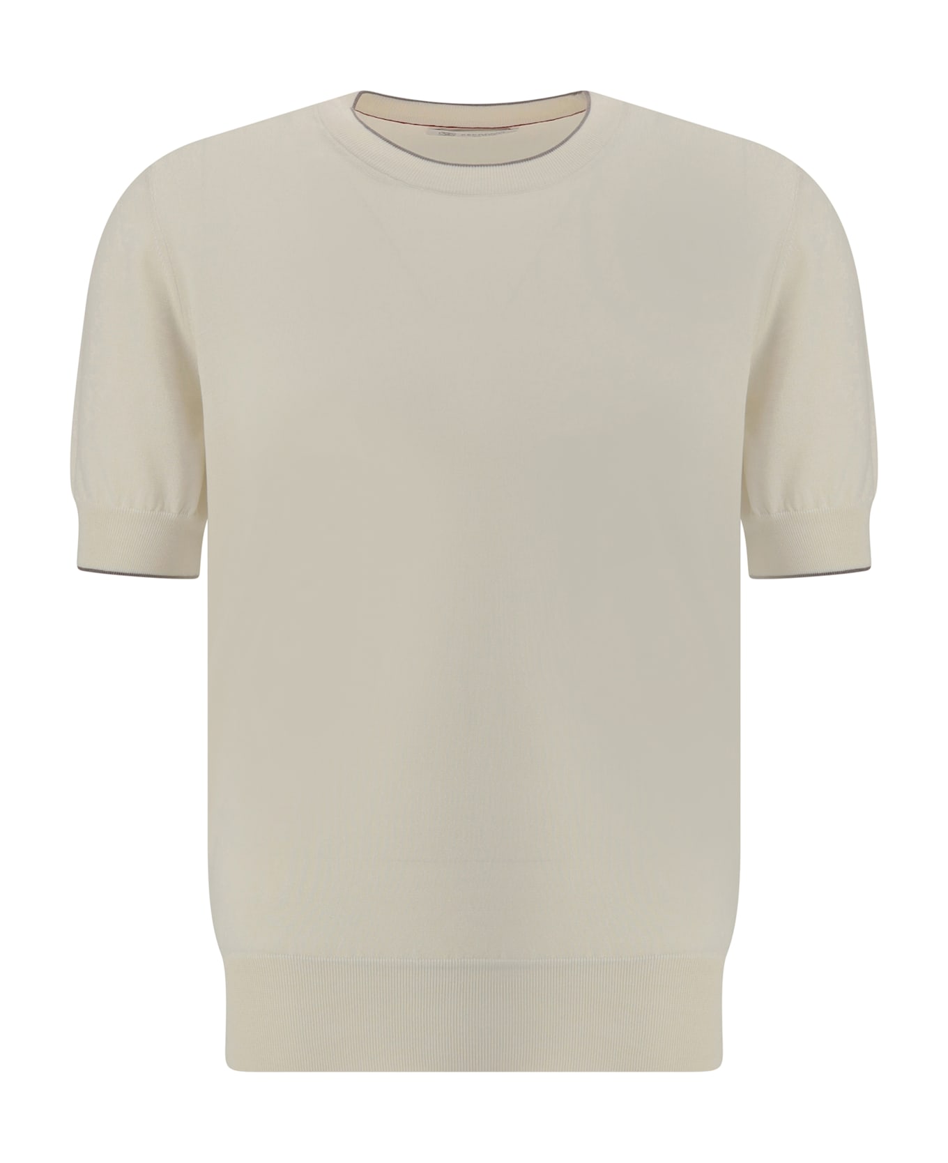 Brunello Cucinelli Cotton T-shirt - English White+corteccia