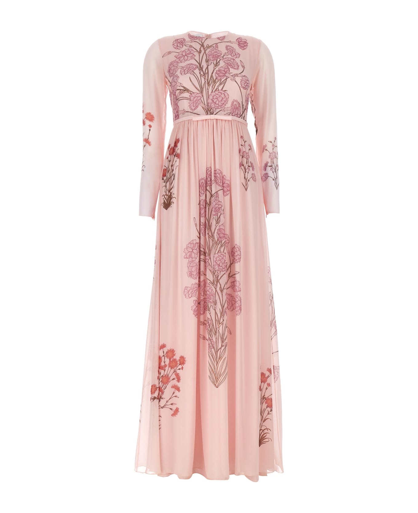 Giambattista Valli 'mini Carnation Bouquets' Long Dress - Pink