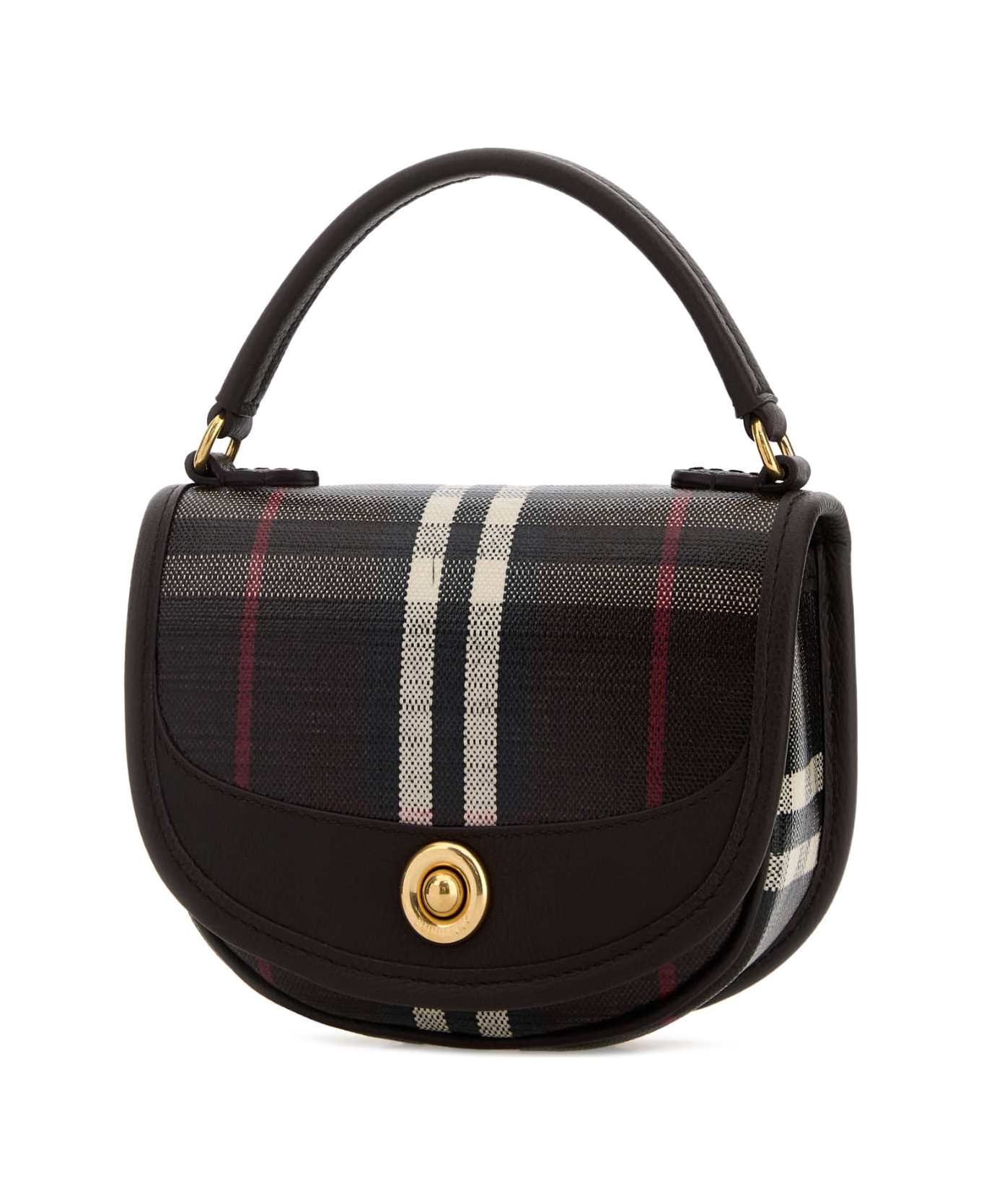 Burberry Printed Canvas Mini Highlands Handbag - MAHOGANY