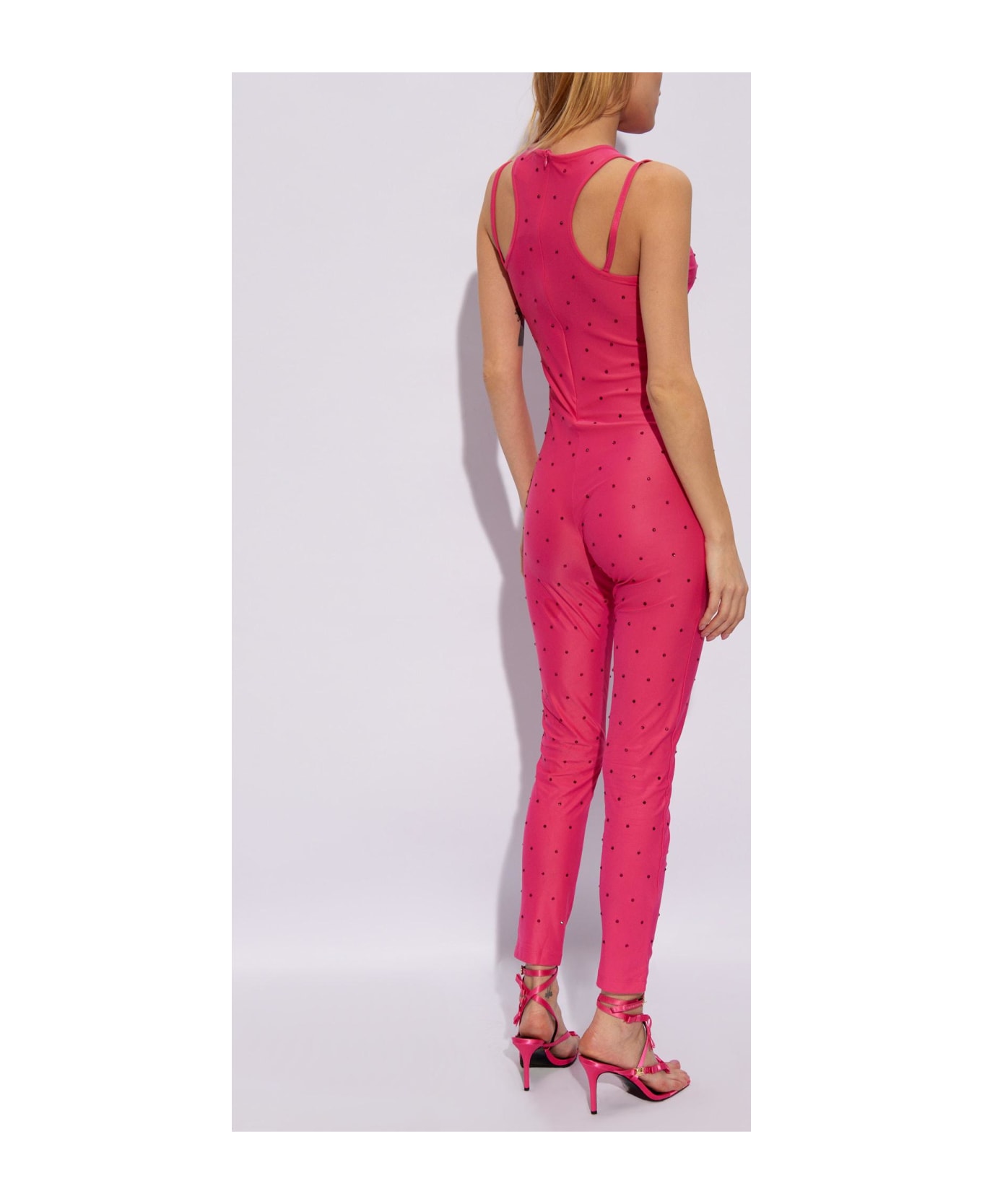 Versace Jeans Couture Jumpsuit With Shoulder Straps - Pink