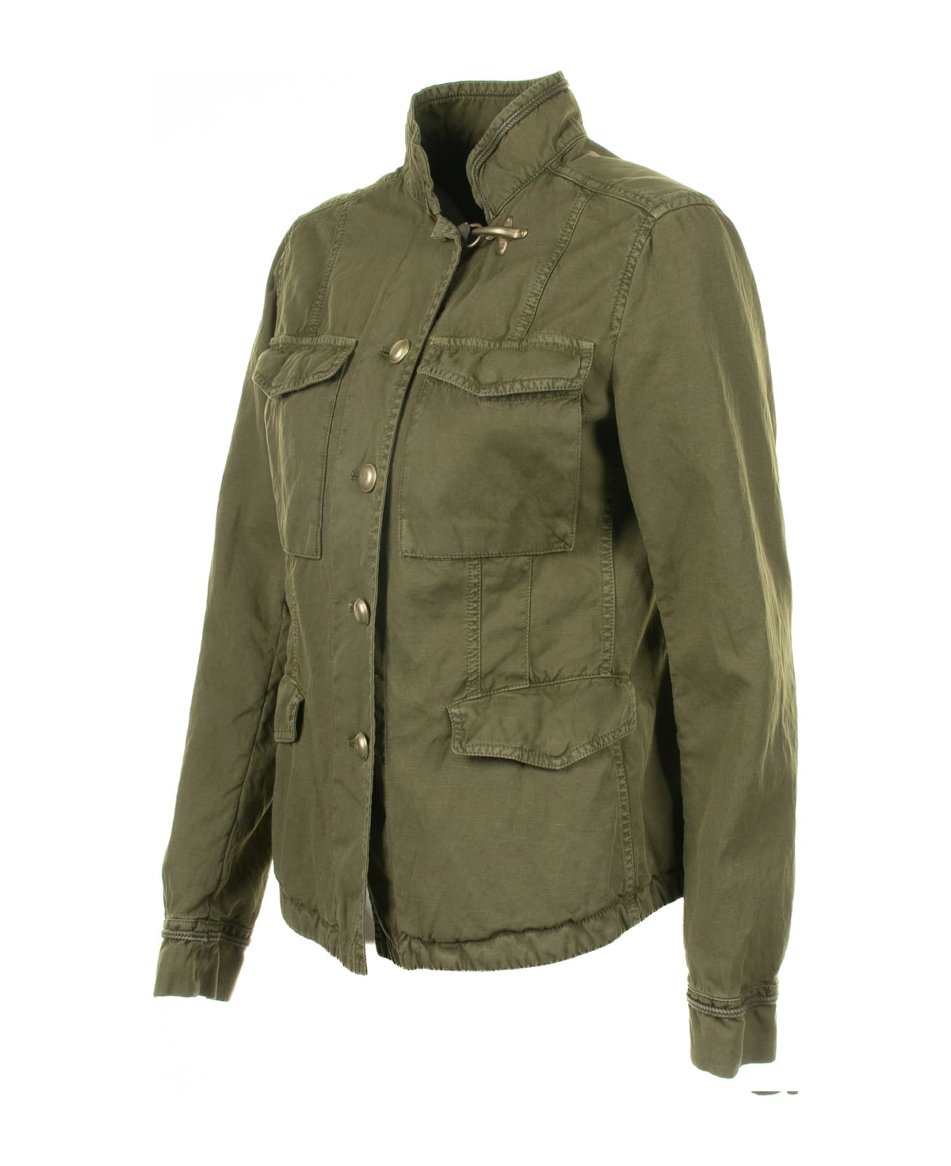 Fay Green Multi-pocket Jacket With Buttons - VERDE