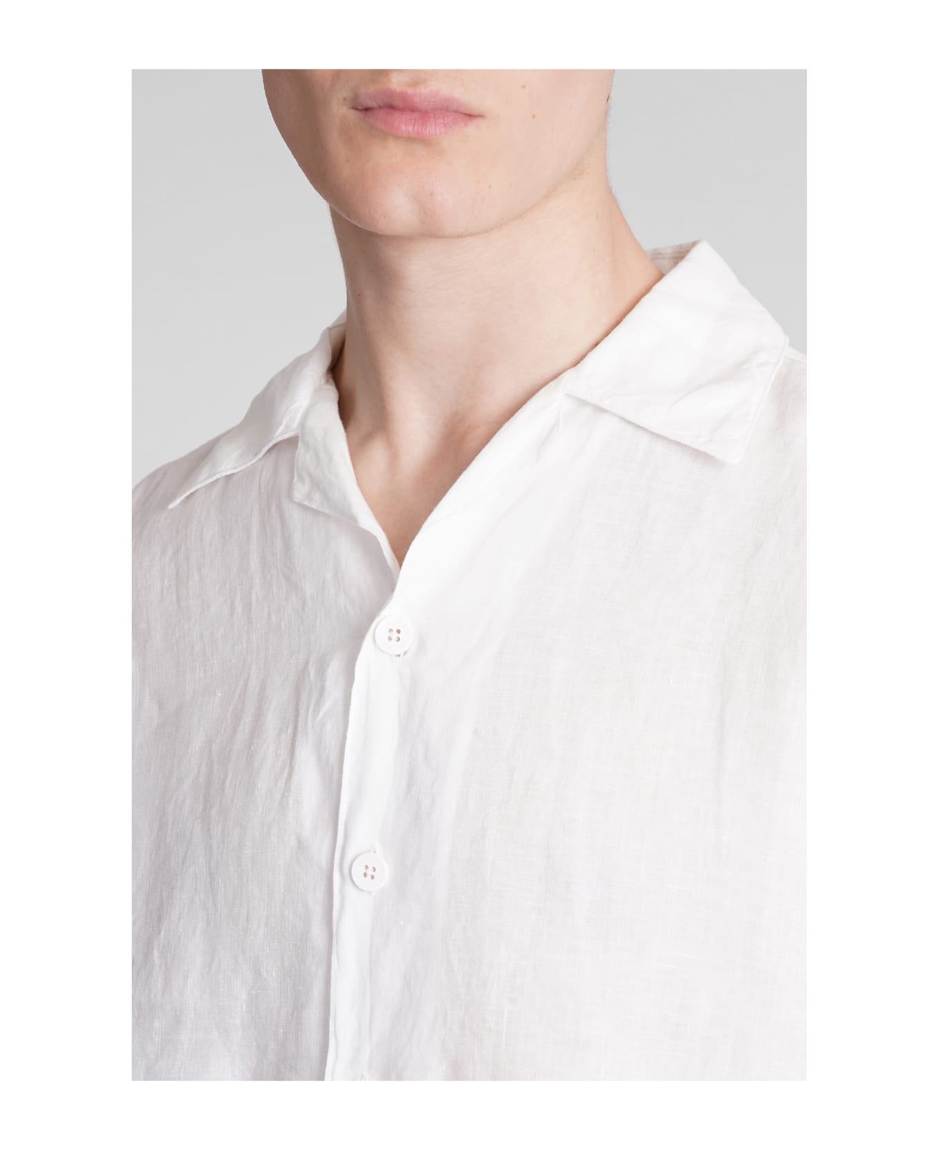 costumein Corfu Shirt In White Linen - white
