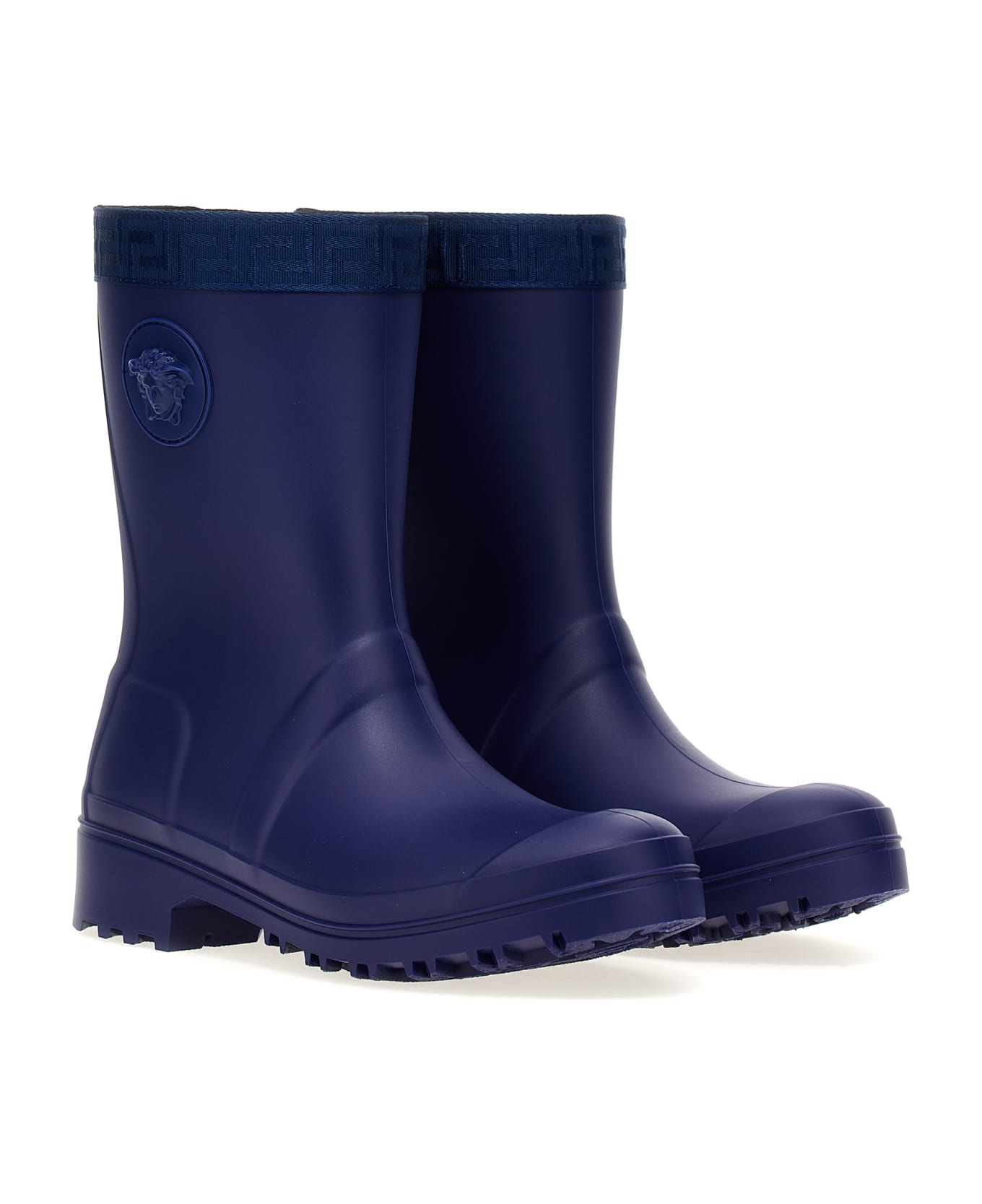 Versace 'greca' Rain Boots - Blue