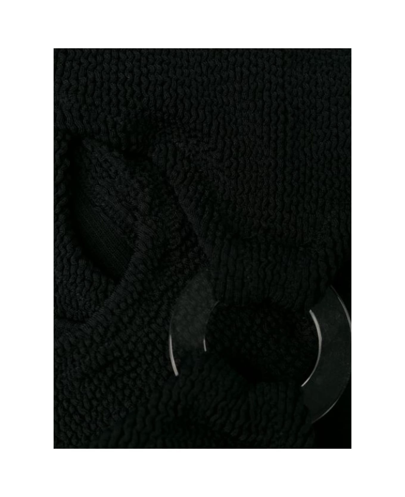 Reina Olga Rein Olga Woman's One-piece Swimsuit In Black Fine Ribbed Knit