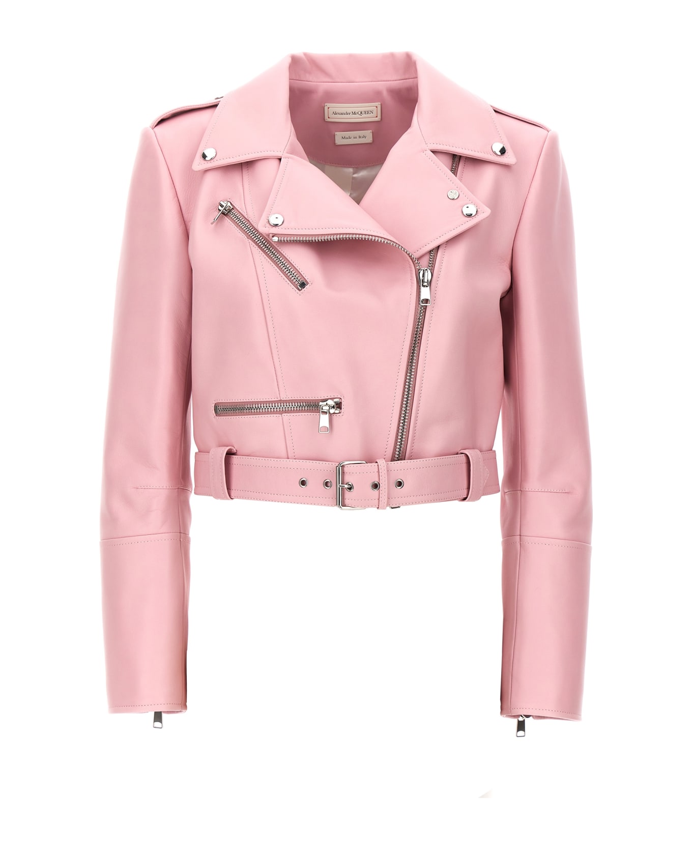 Alexander McQueen Biker Jacket - Pink レザージャケット