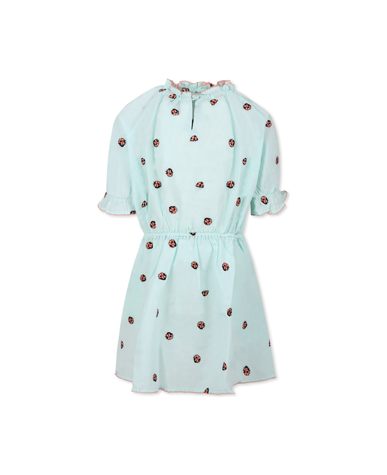 Stella McCartney Kids Green Deress For Girl With Ladybugs - Green