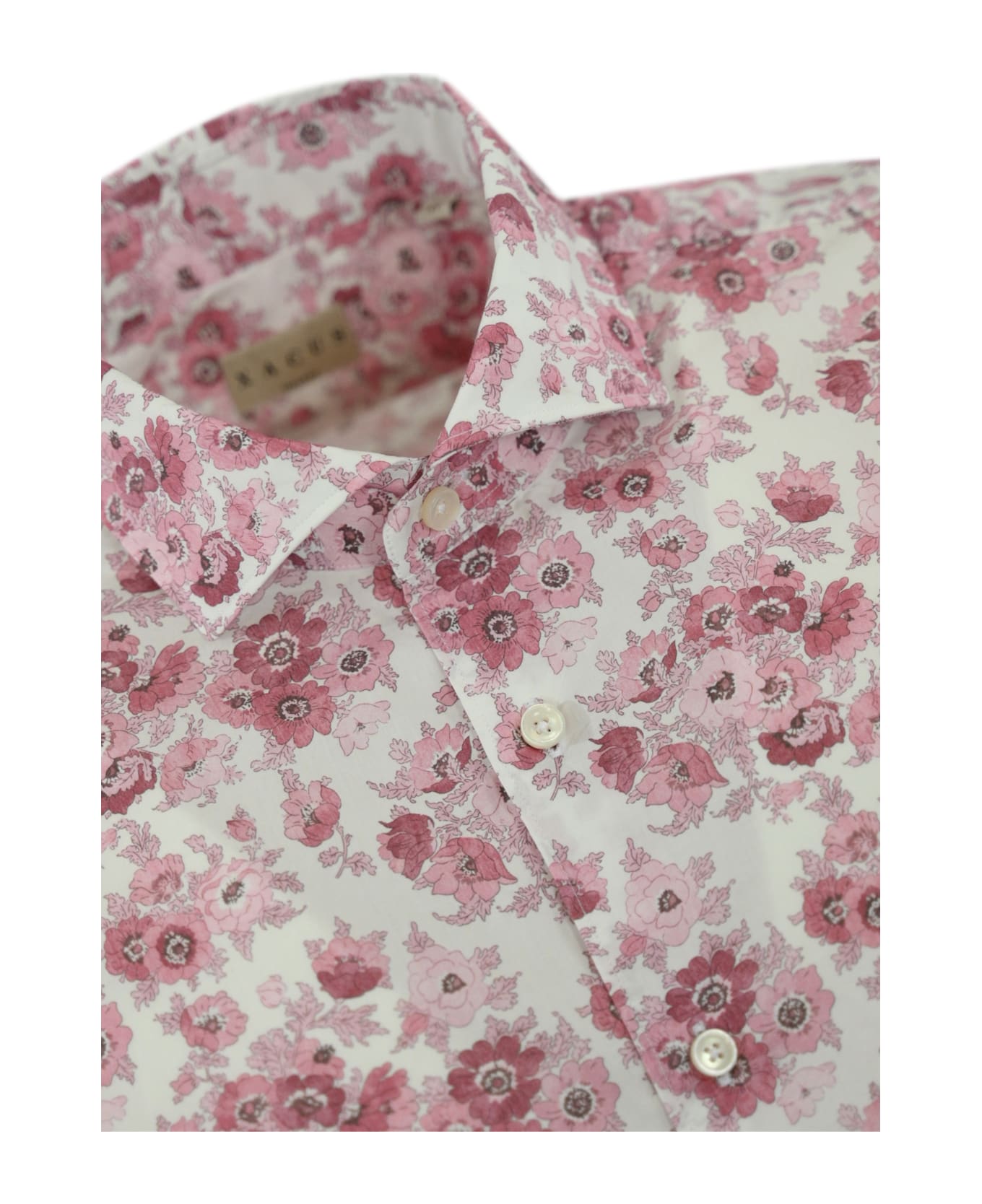 Xacus Floral Cotton Shirt - Bianco/rosa