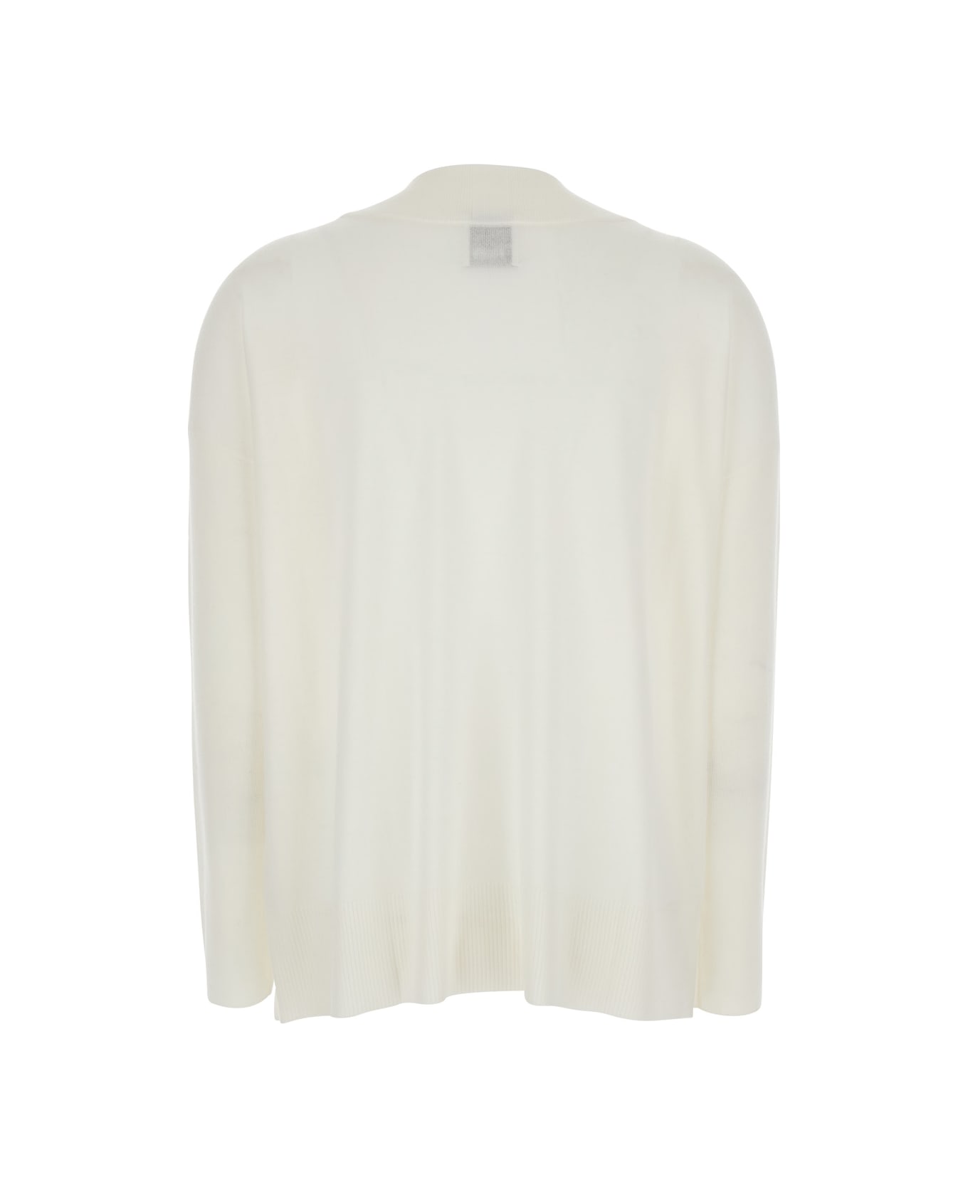 Allude White Sweater With V Neck In Wool Woman - White