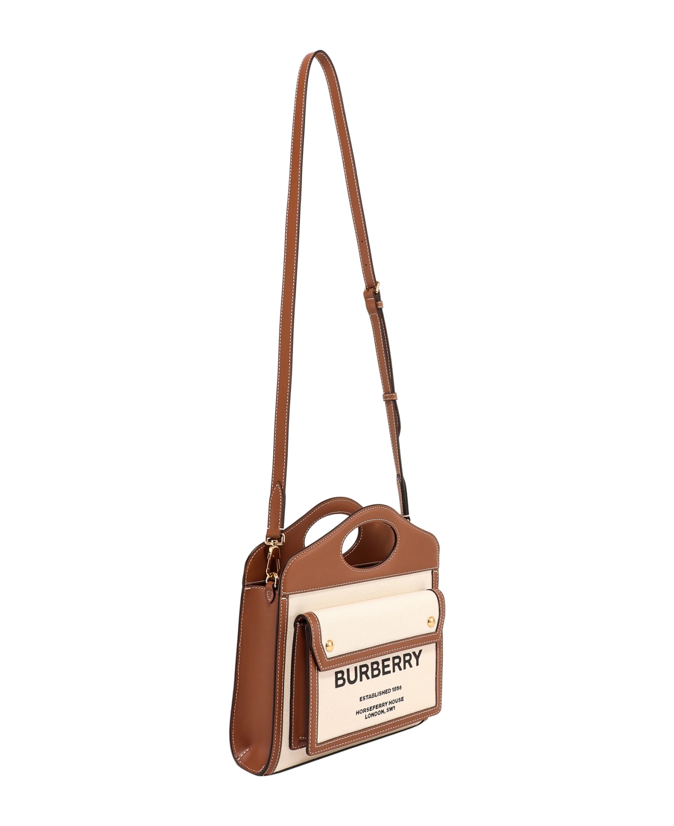 Burberry Pocket Handbag - Natural/malt brown