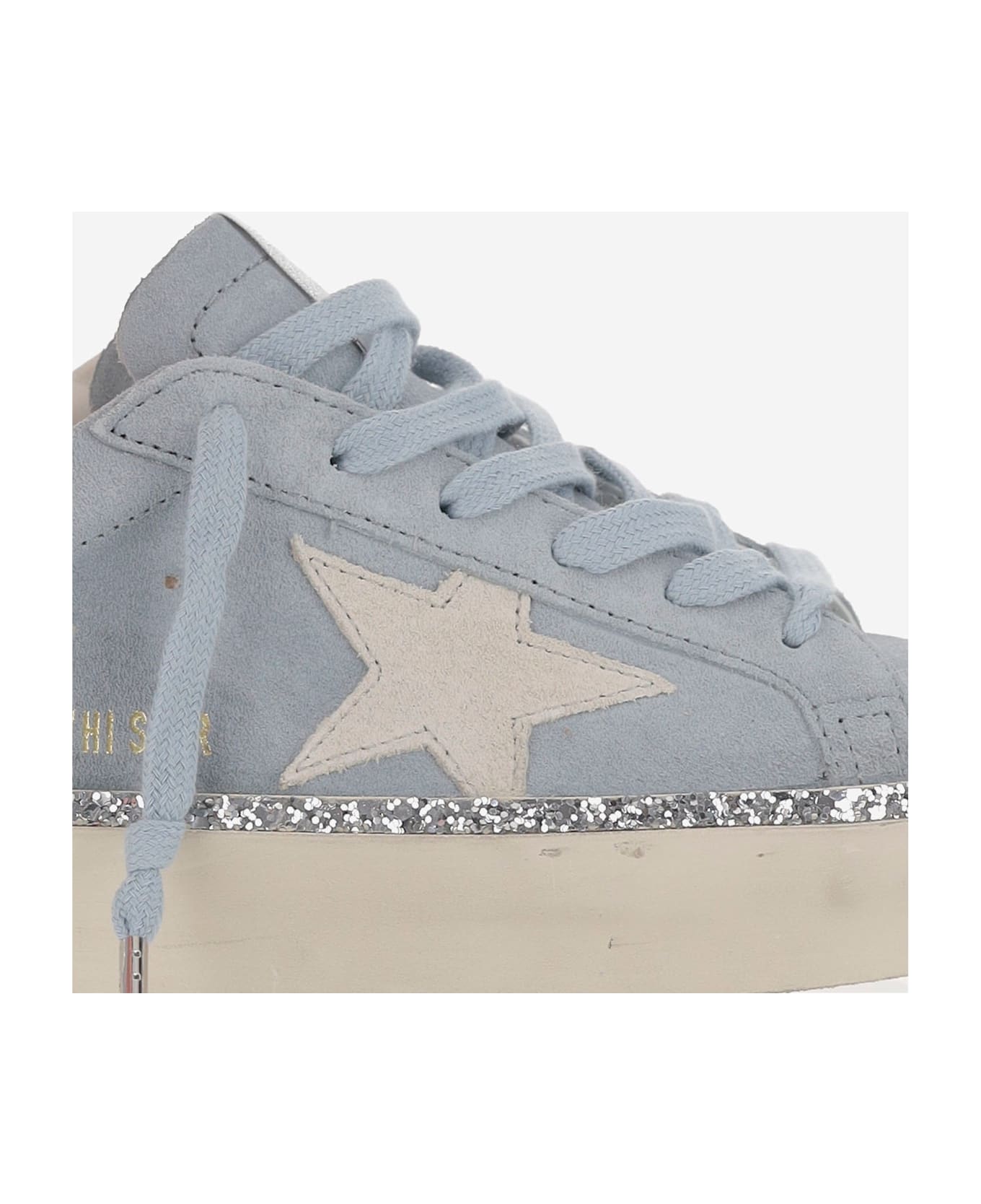 Golden Goose Hi Star Sneakers With Glitter - Clear Blue