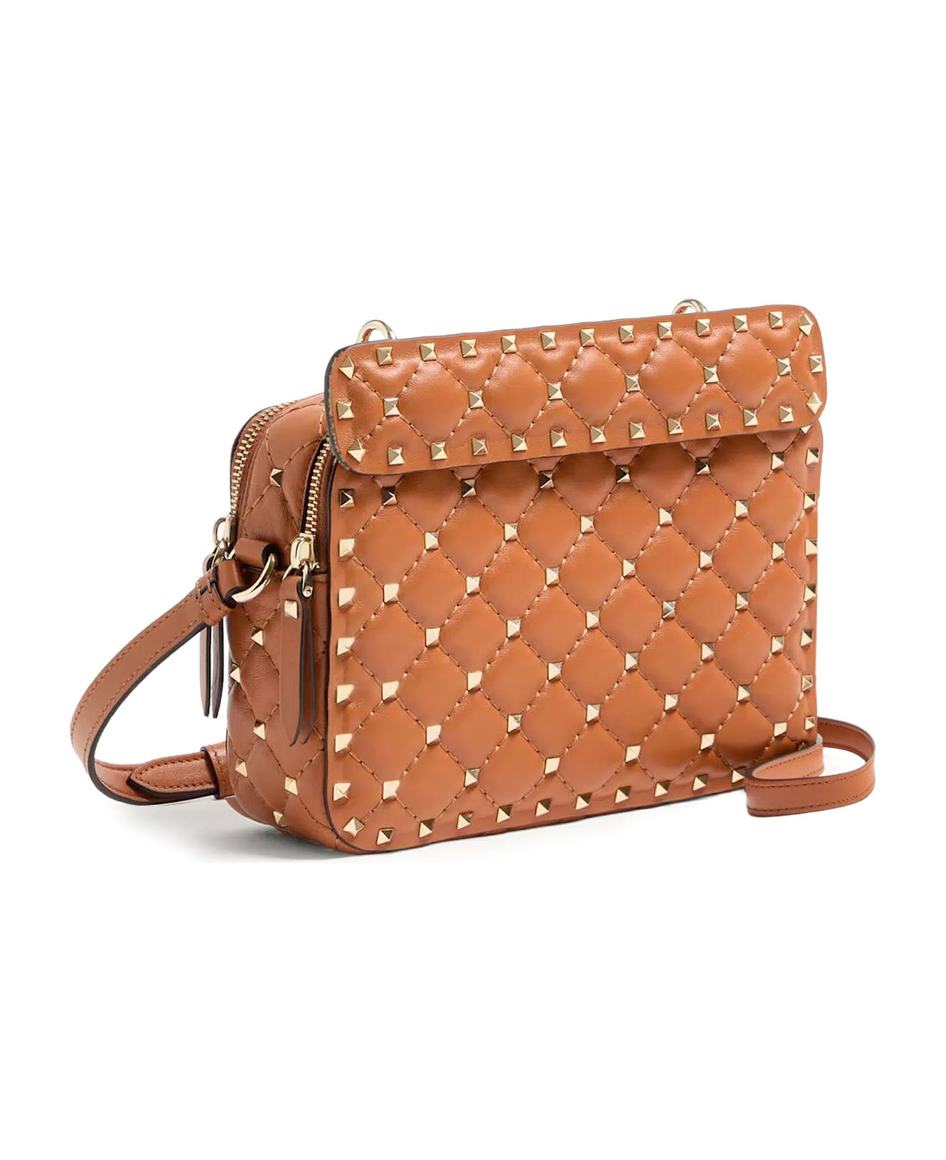 Valentino Garavani Rockstud Spike Leather Shoulder Bag - Black