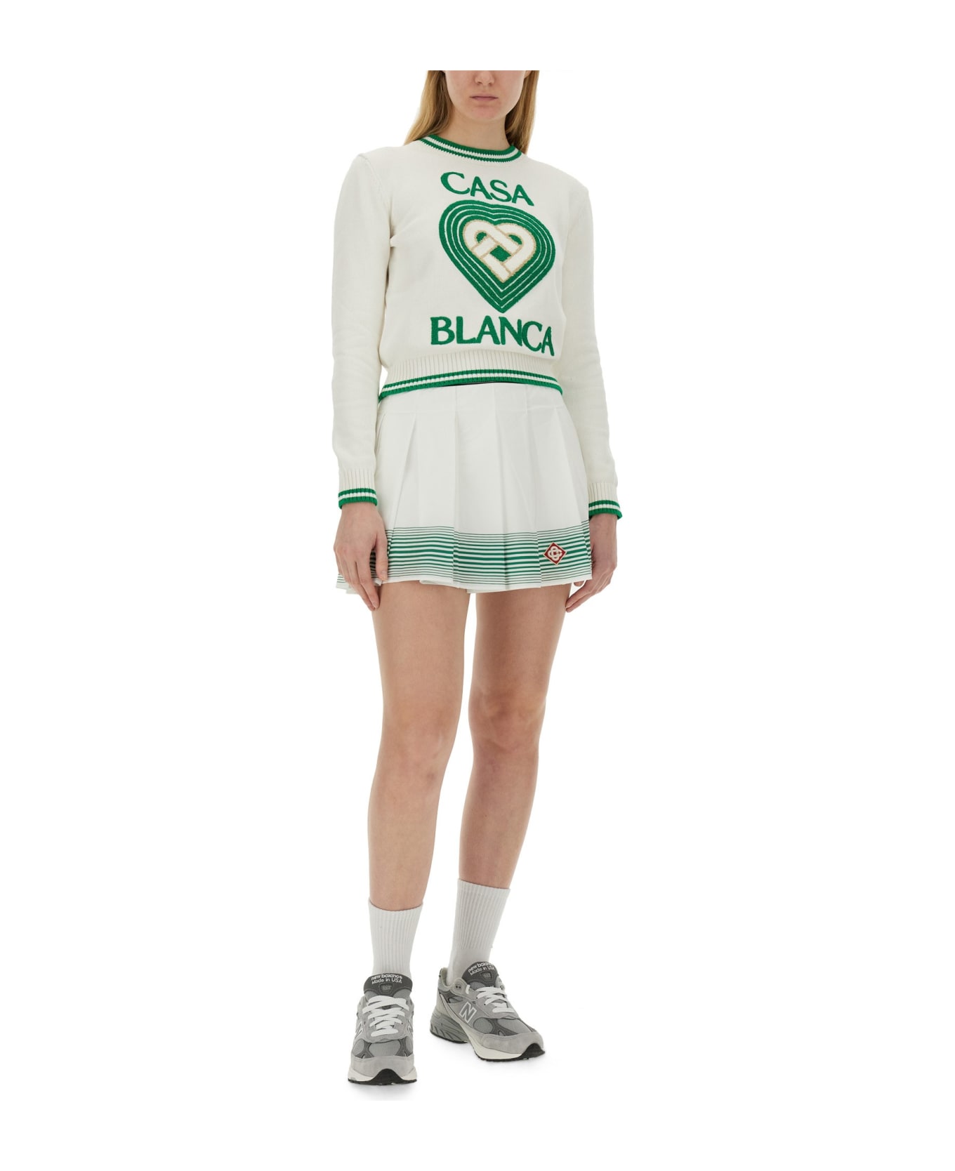 Casablanca Mini Skirt - Bianco e Verde