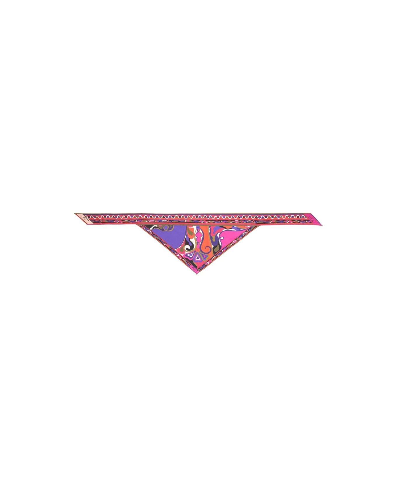 Pucci "bandeau" Triangle Scarf In Orchid Print - MULTICOLOUR