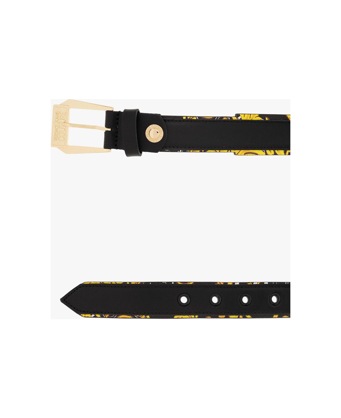 Versace Jeans Couture Belt With Logo - Black/gold