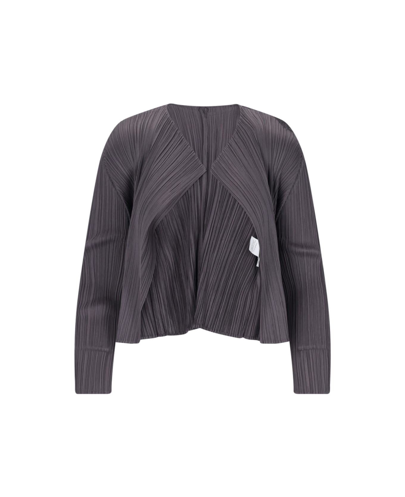 Pleats Please Issey Miyake 'monthly Colors September' Pleated Cardigan - Gray