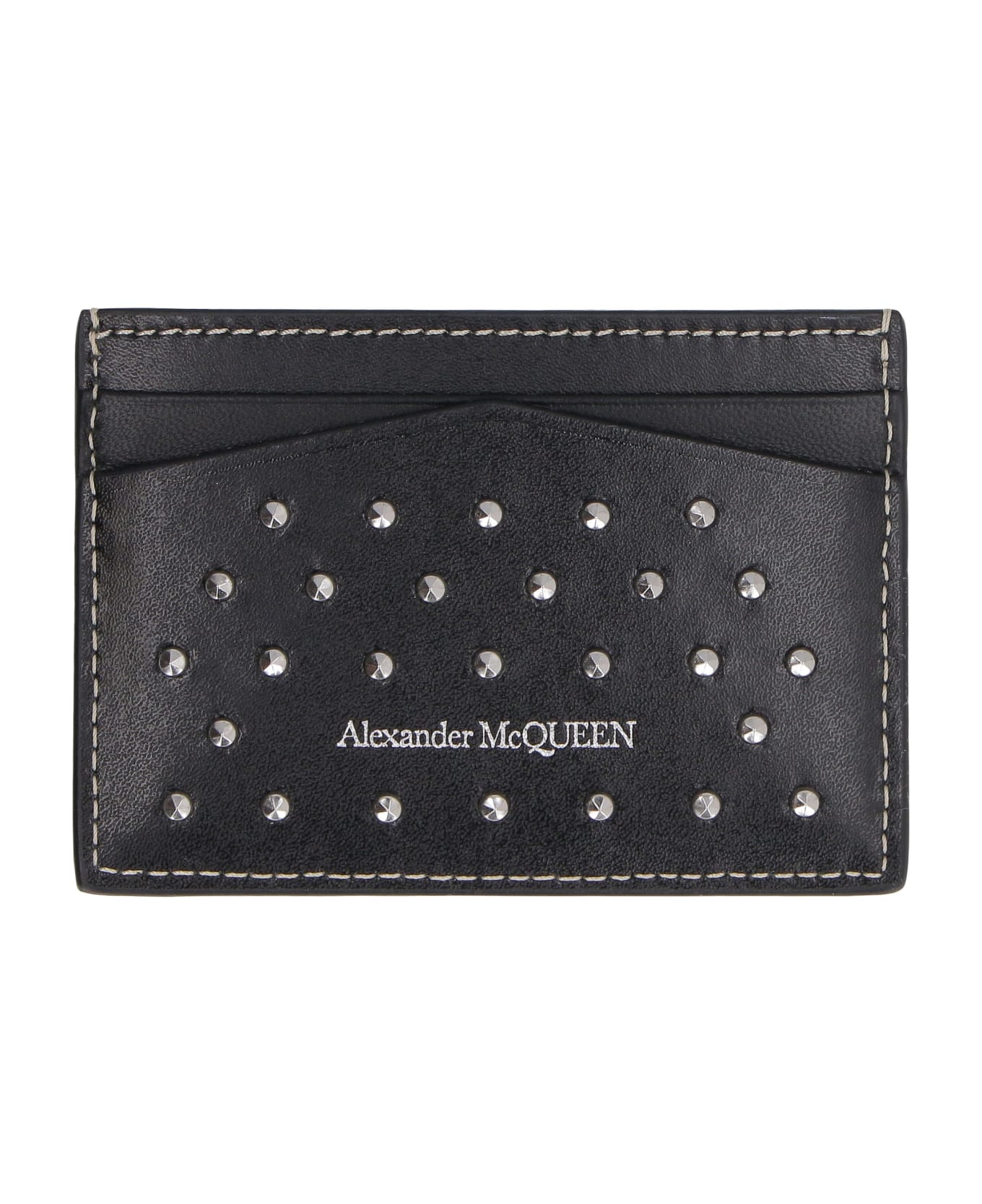 Alexander McQueen Skull Studded Leather Wallet - black