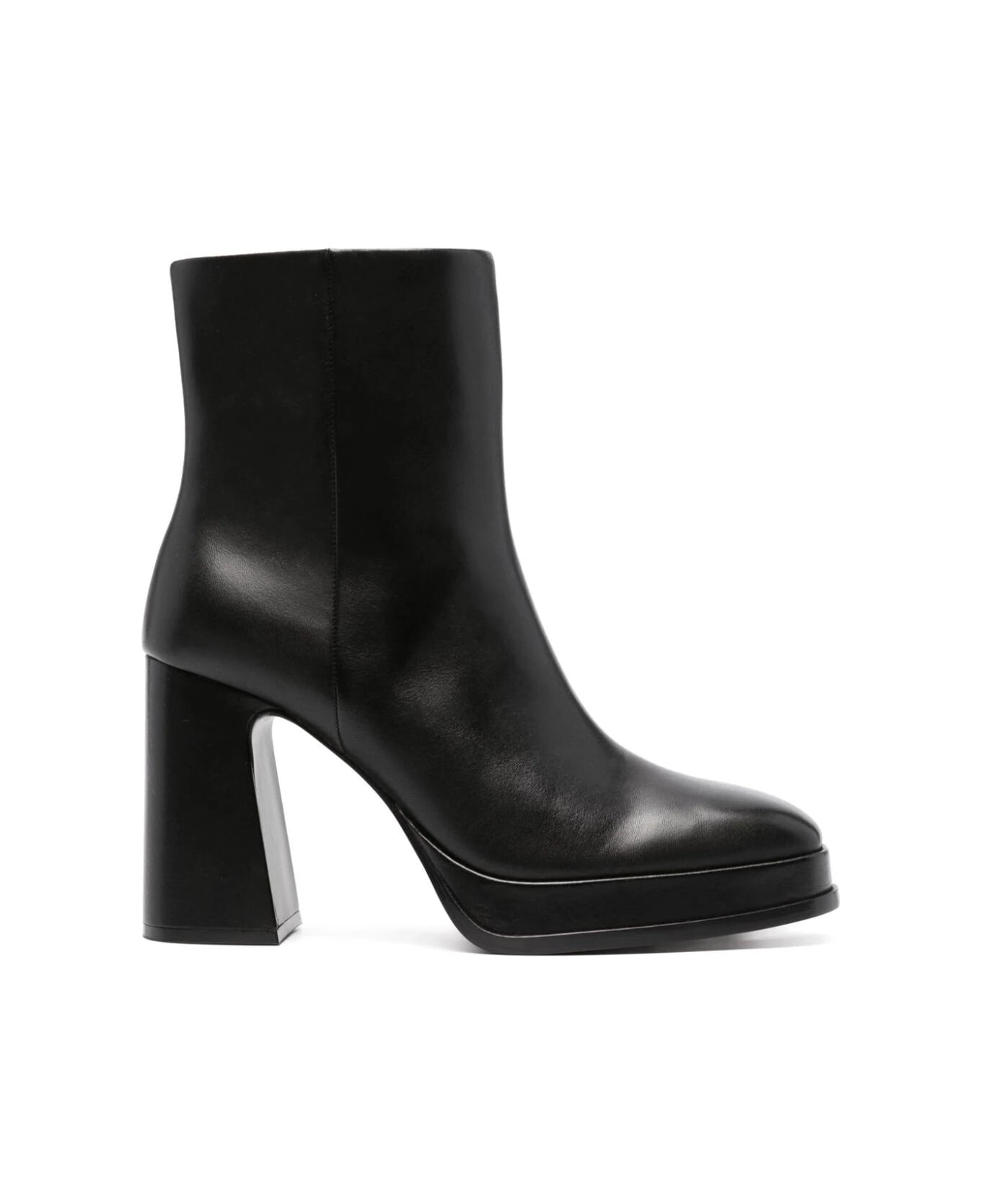 Ash Alyx Pointed Ankle Boots With Inside Zip - Black