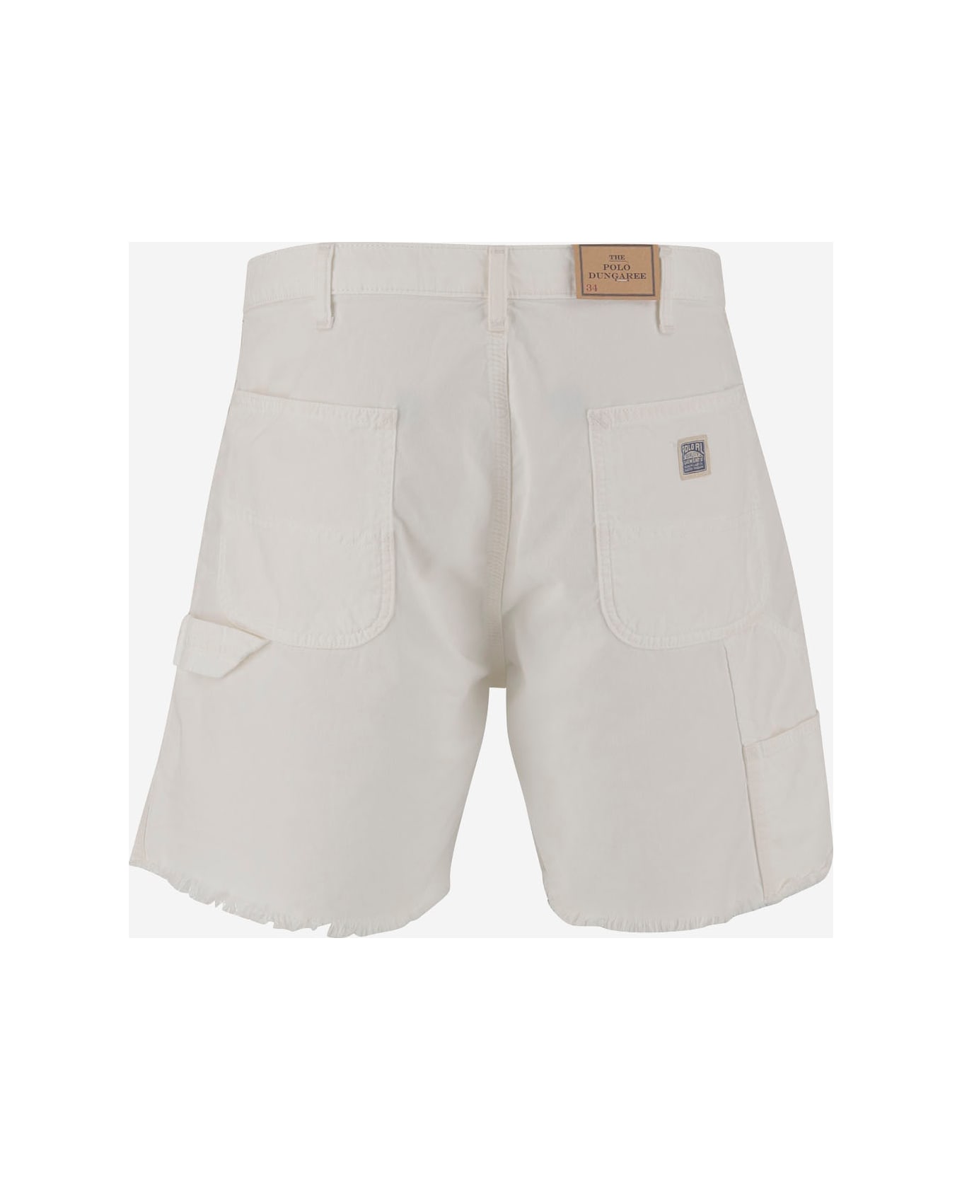Polo Ralph Lauren Cotton Short Pants With Frayed Edges - White