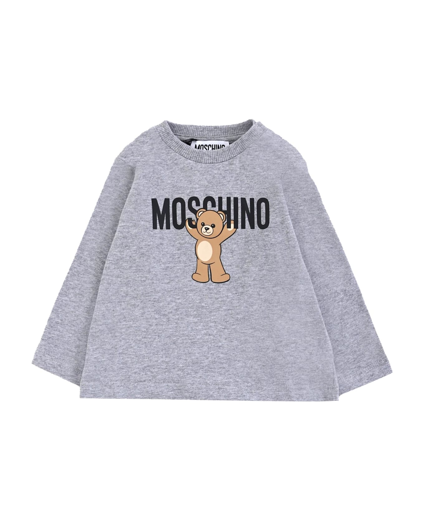 Moschino Grey T-shirt For Babykids With Teddy Bear - Grey