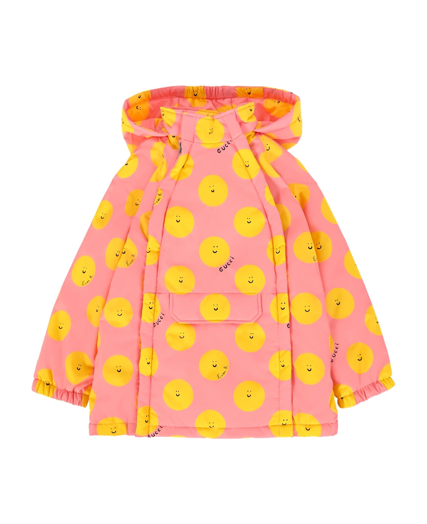 Gucci Pink Windbreaker Jacket For Baby Girl With Sun - Pink