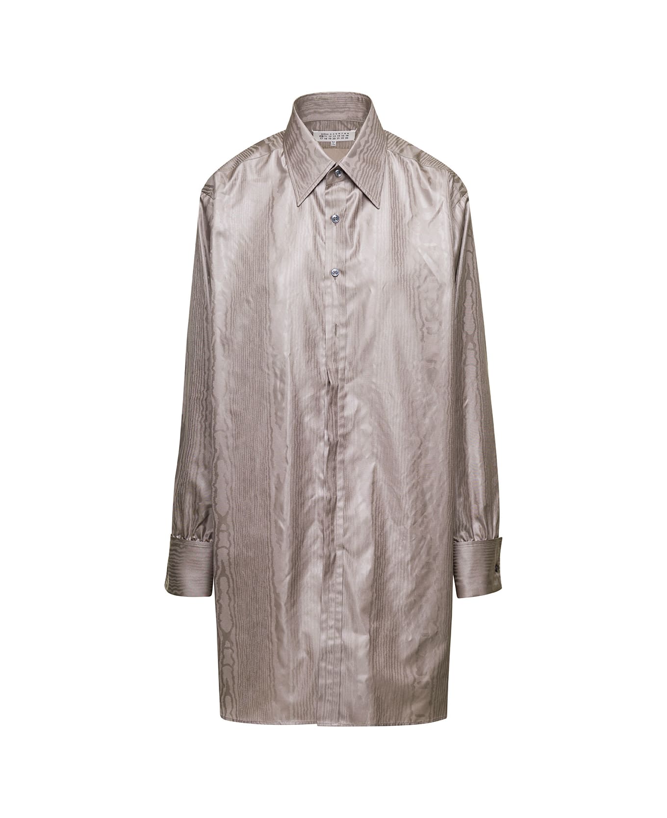 Maison Margiela Beige Oversze Poly Moire Shirt In Polyester Woman - Beige シャツ