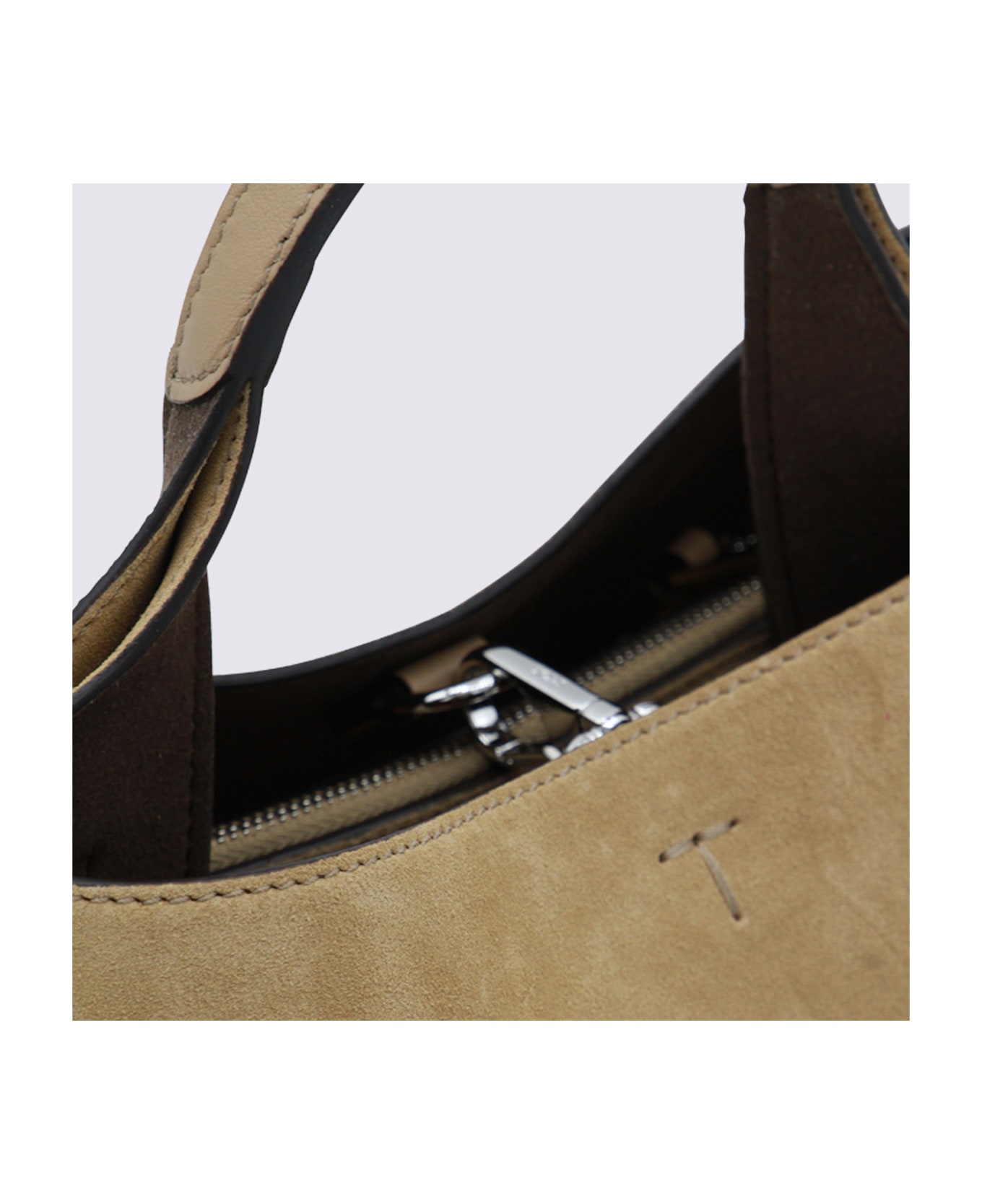 Tod's Beige Suede Top Handle Bag - Beige
