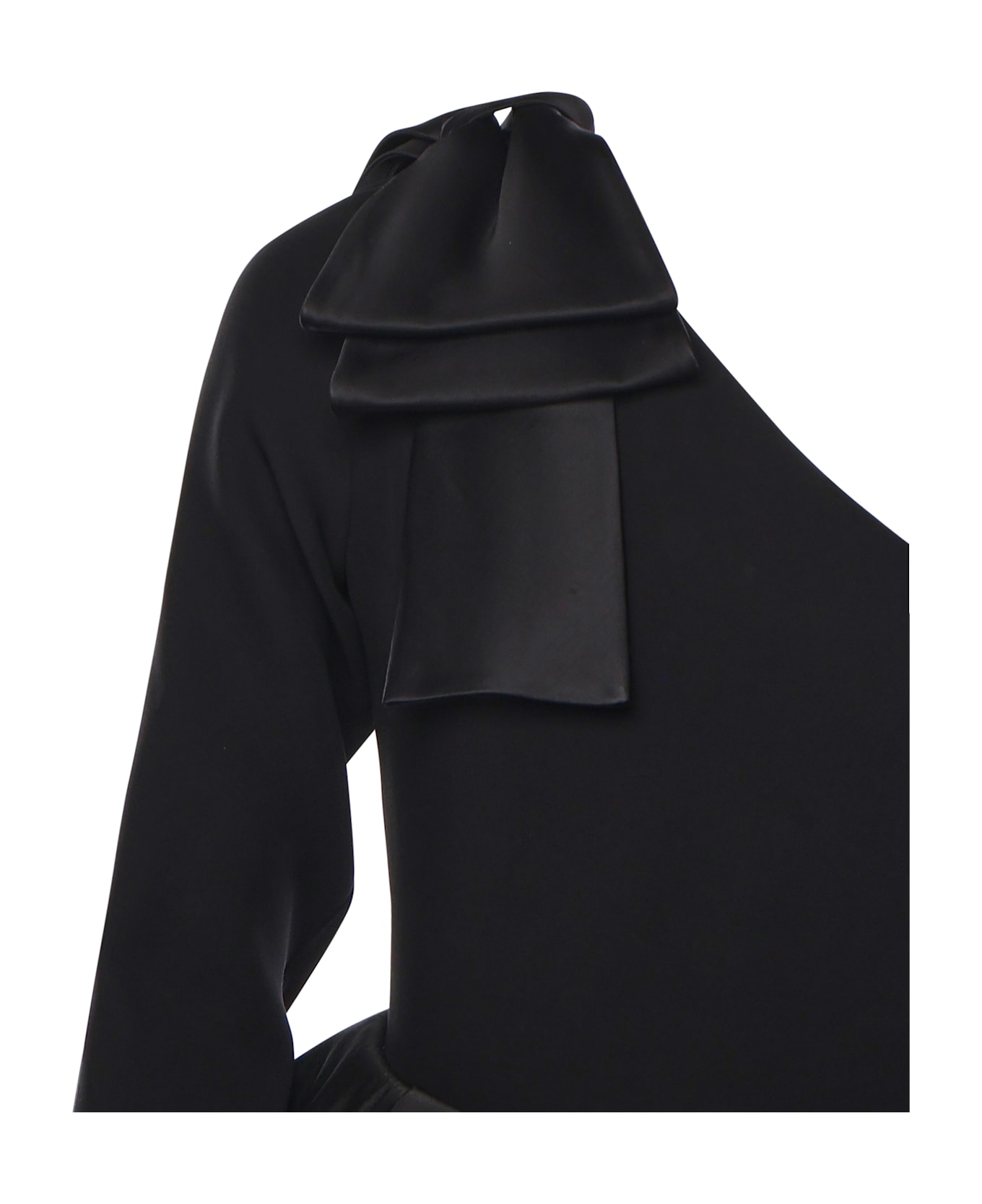 Valentino Garavani One-shoulder Dress With Ruffles - Black