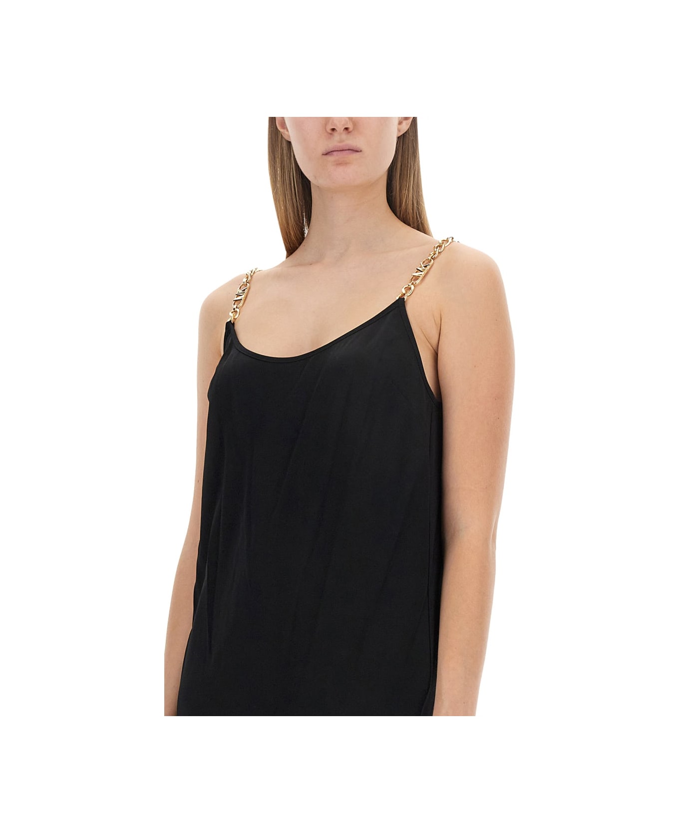Michael Kors Dress With Logo Straps - BLACK ワンピース＆ドレス