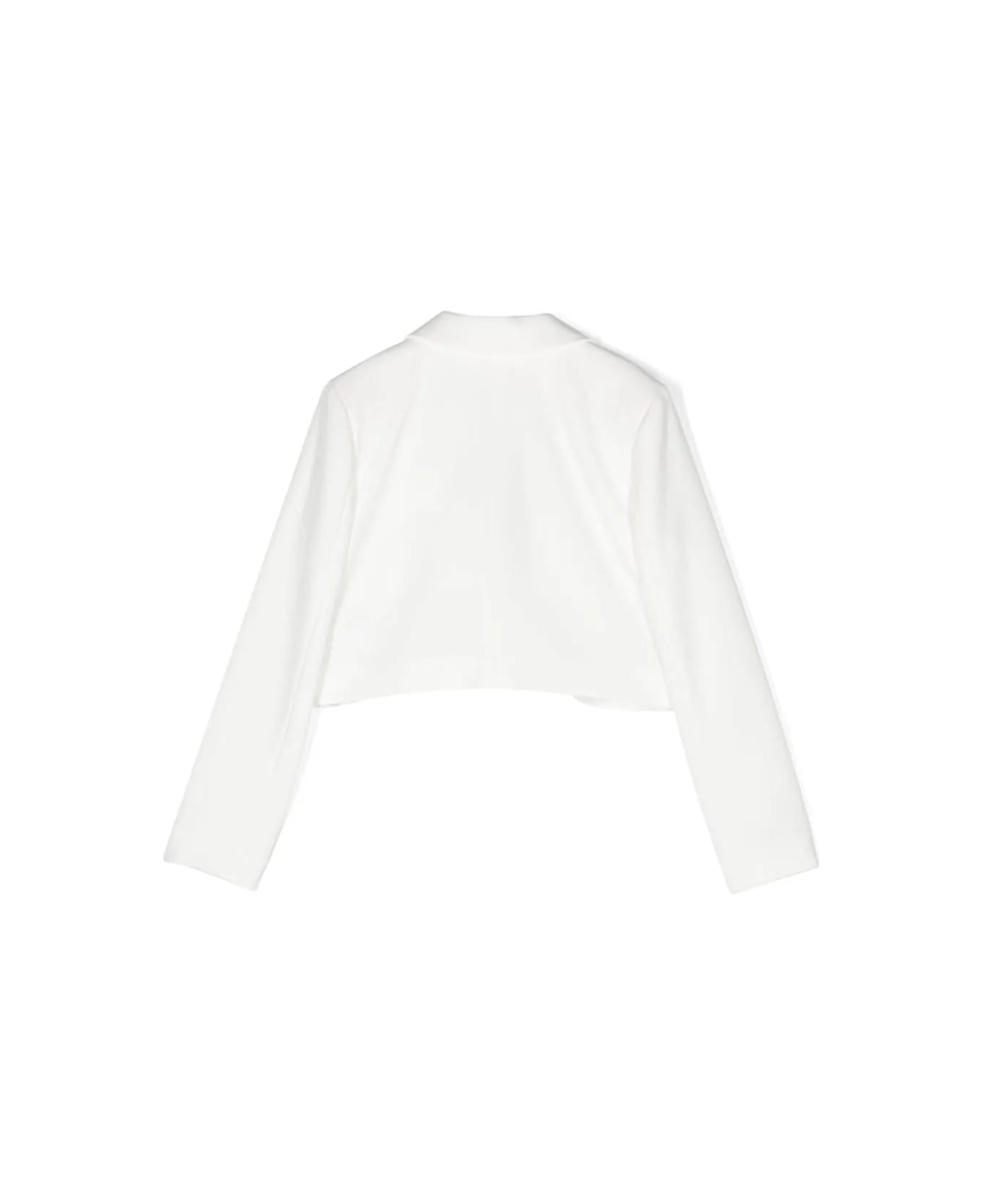 Miss Blumarine Blazer Con Placca Logo - WHITE コート＆ジャケット