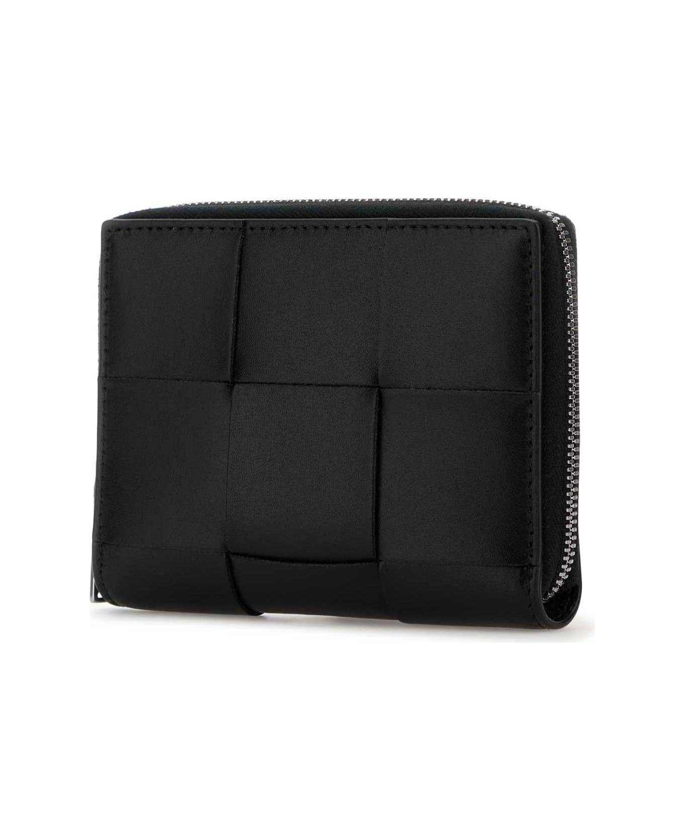 Bottega Veneta Black Leather Wallet - BLACKSILVVER