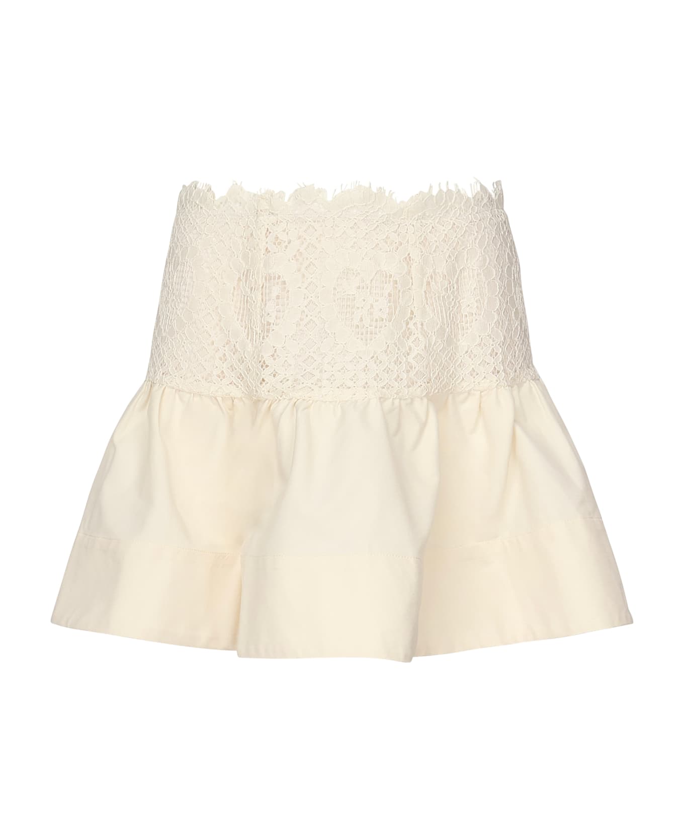 For Love 
Lemons Doily Lace Miniskirt - White