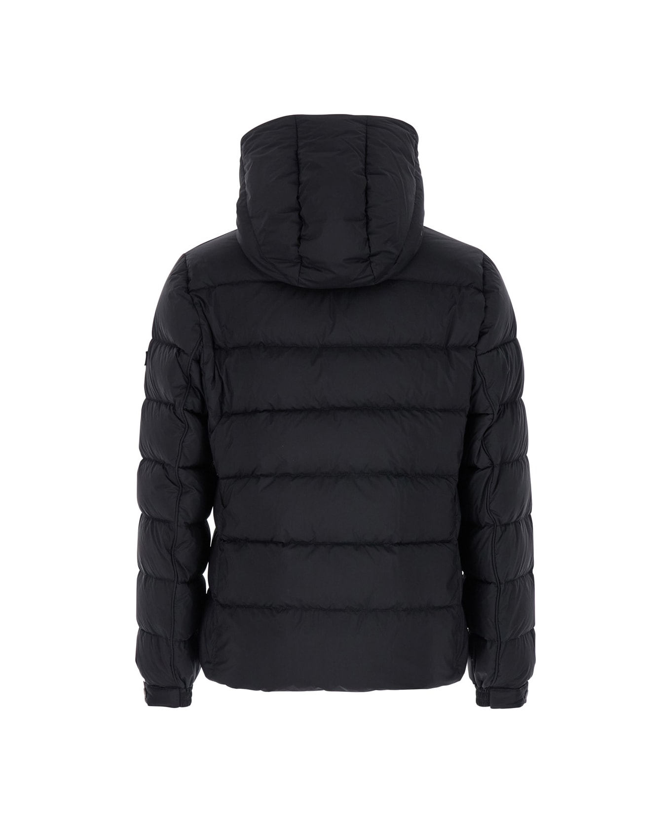 TATRAS 'borbore' Black Down Jacket With Hood And Logo Patch In Tech Fabric Man - Black