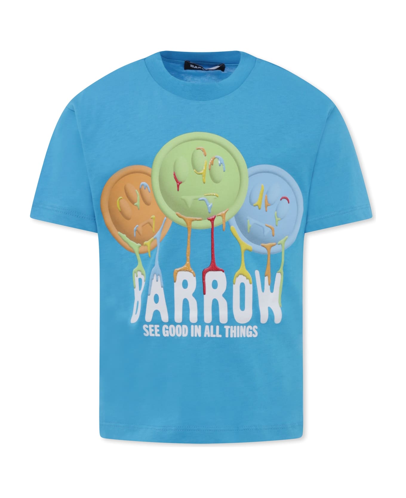 Barrow Light Blue T-shirt For Kids With Smiley - Light Blue