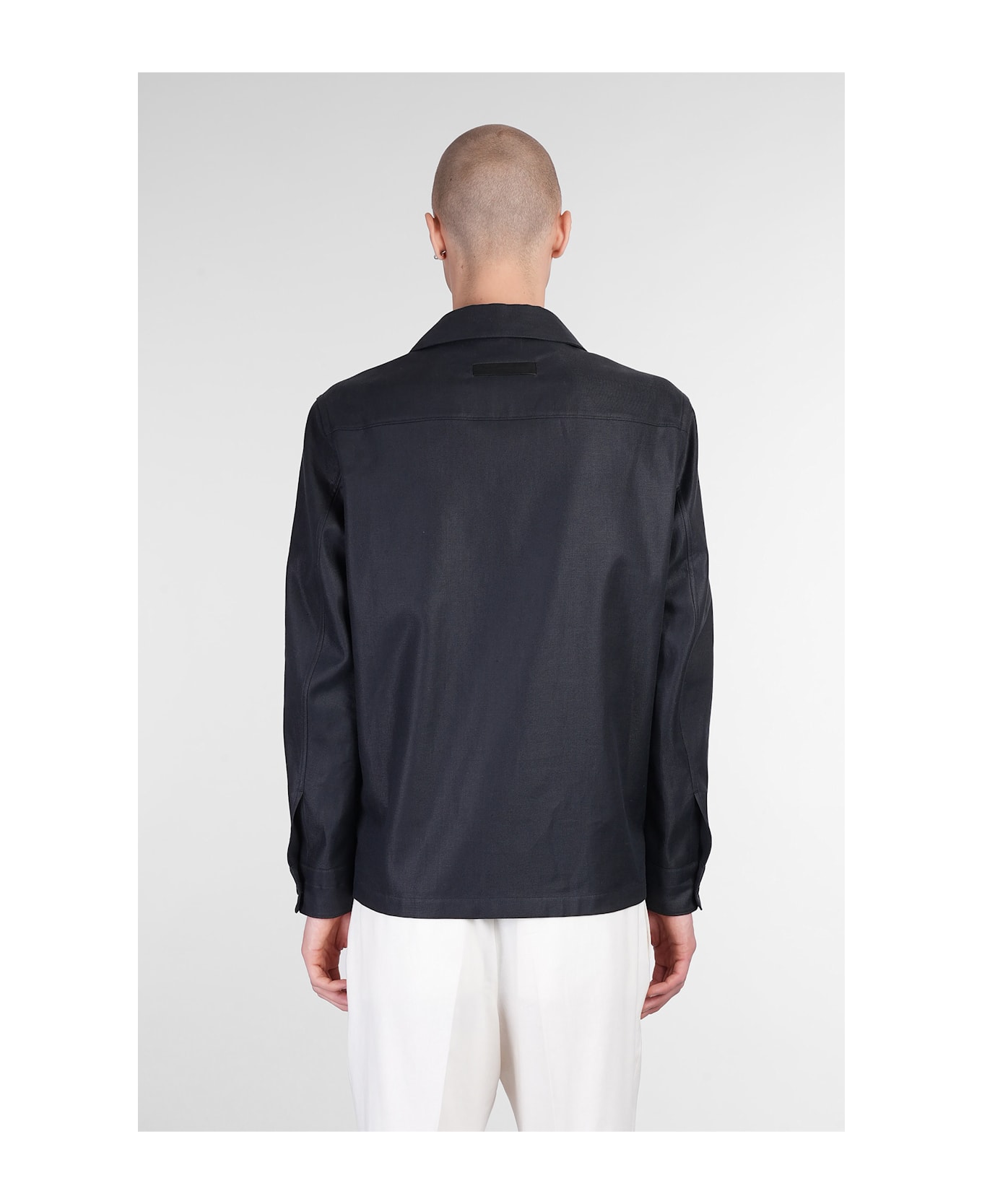 Zegna Shirt In Black Linen - black