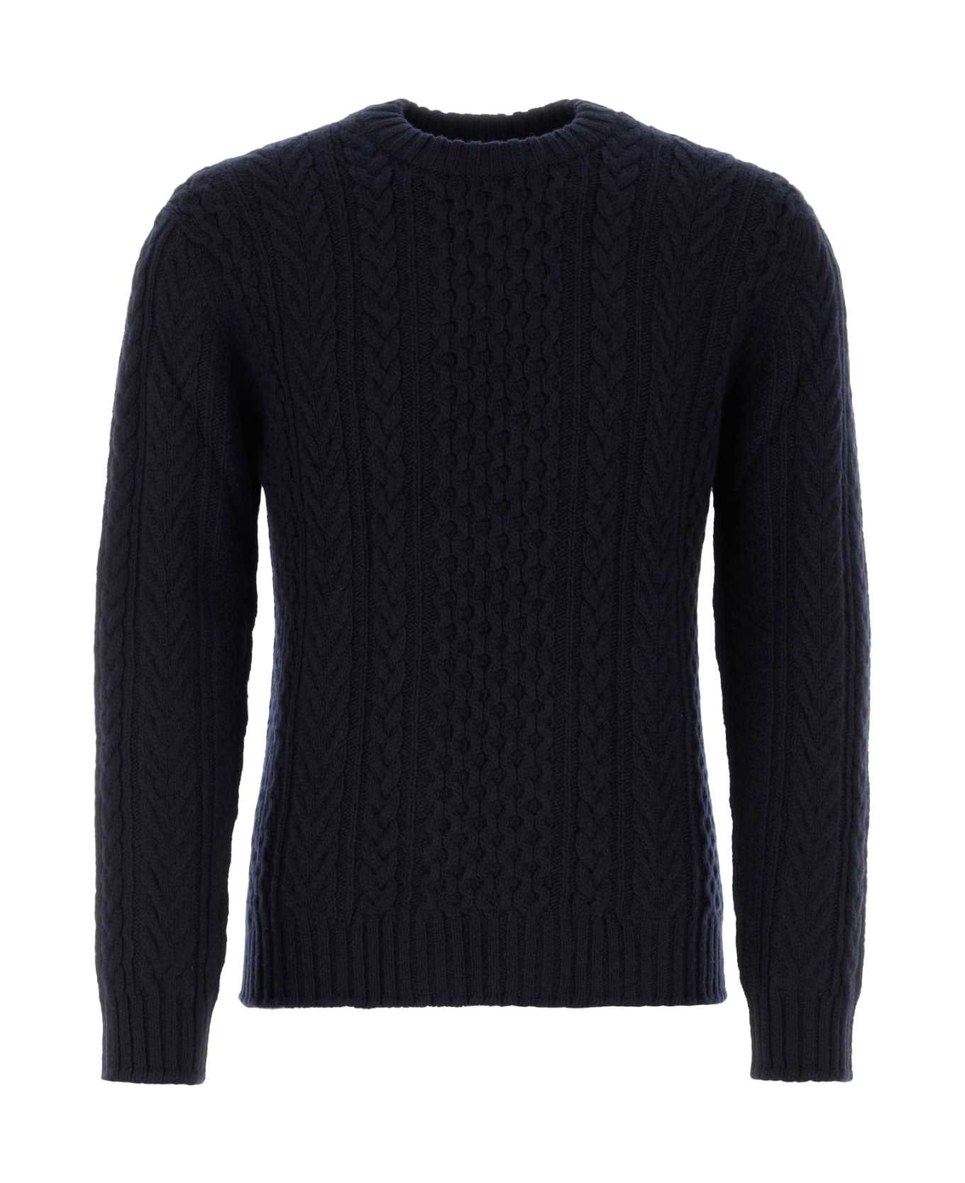 Johnstons of Elgin Black Cashmere Sweater - DARKNAVY