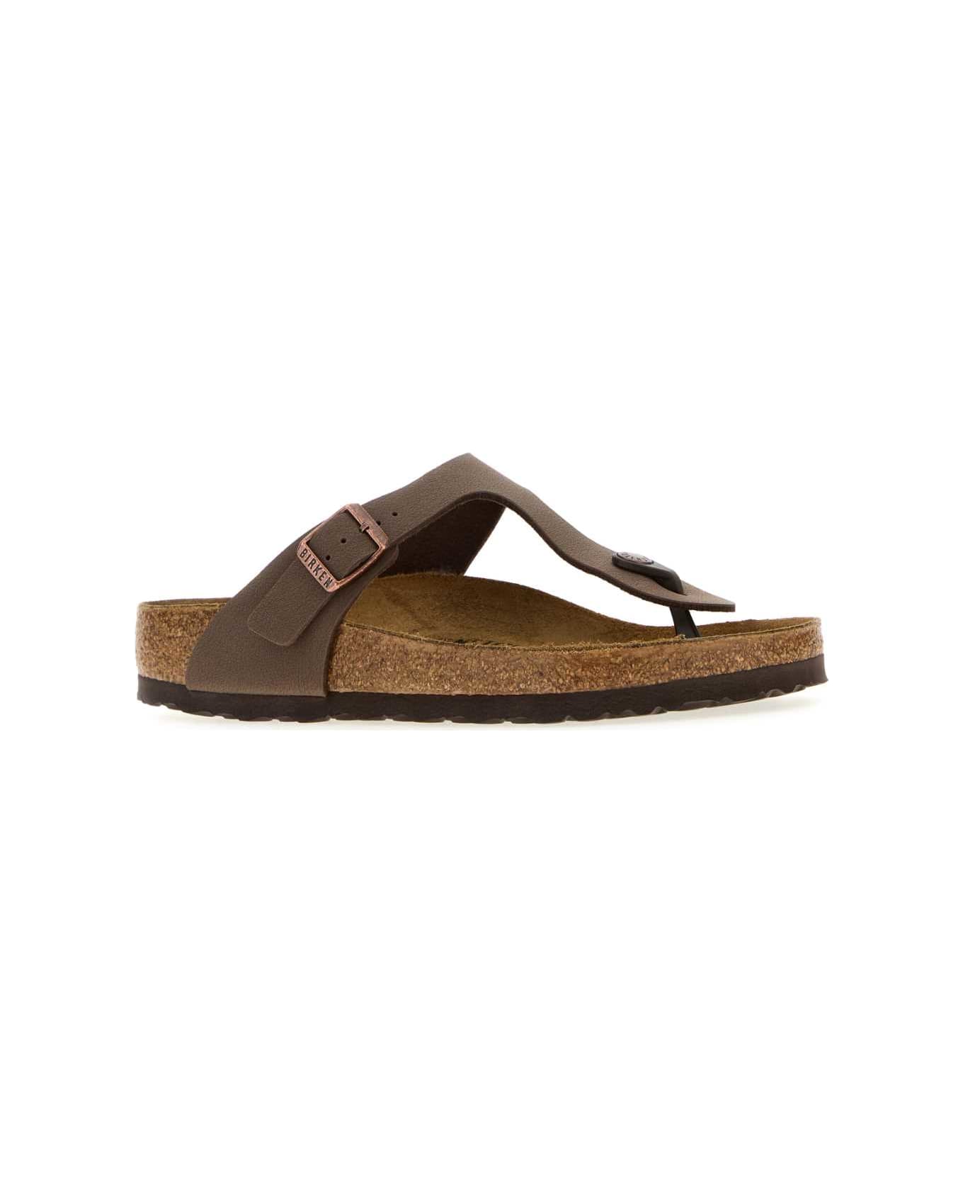 Birkenstock Mud Leather Gizeh Thong Slippers - MOCCA