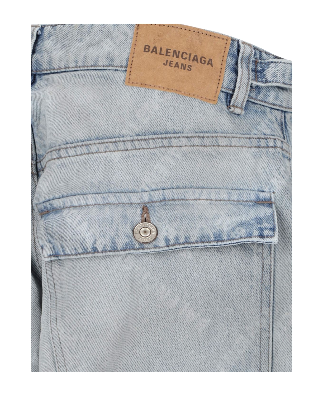 Balenciaga Cargo Bal Diagonal Allover Pants - Light blue