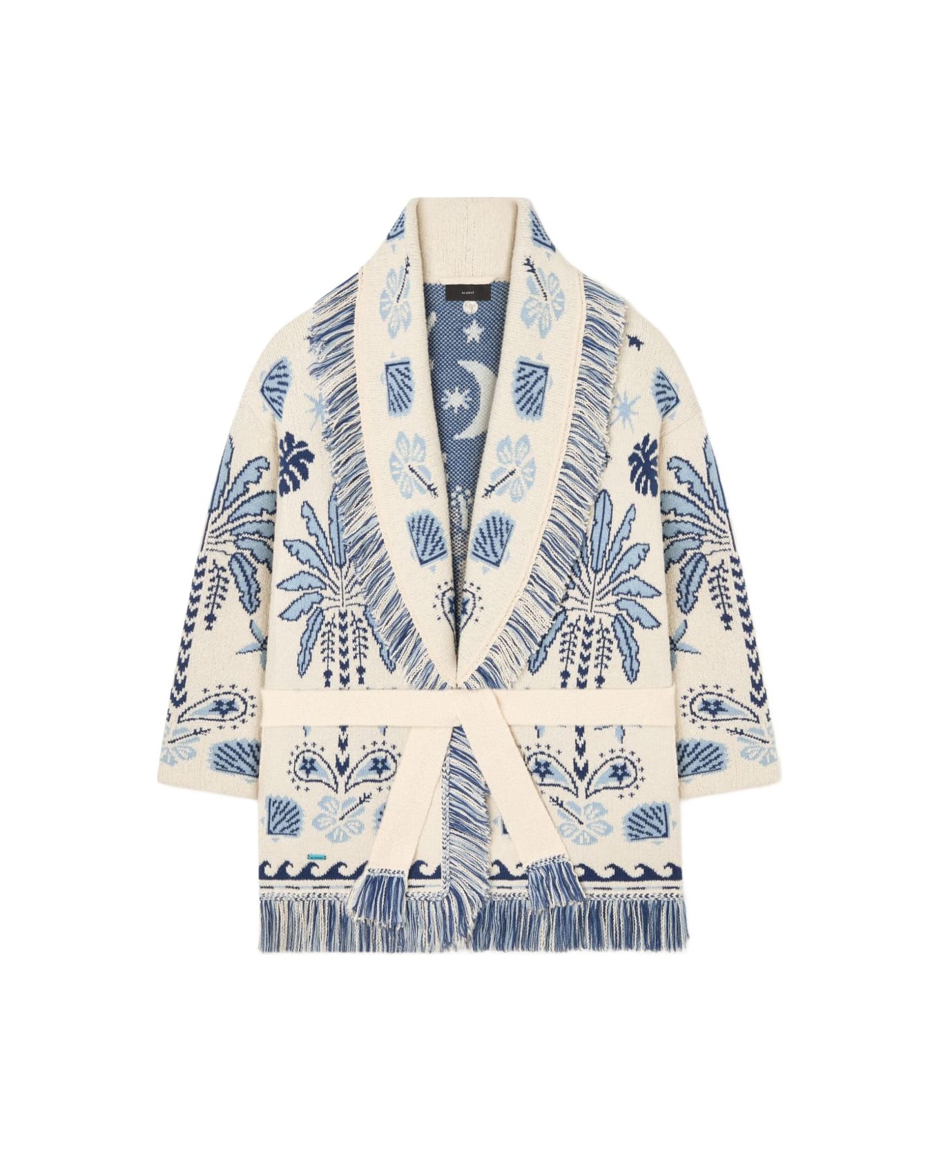 Alanui Echoes Of The Island Wool And Cotton Cardigan - Beige