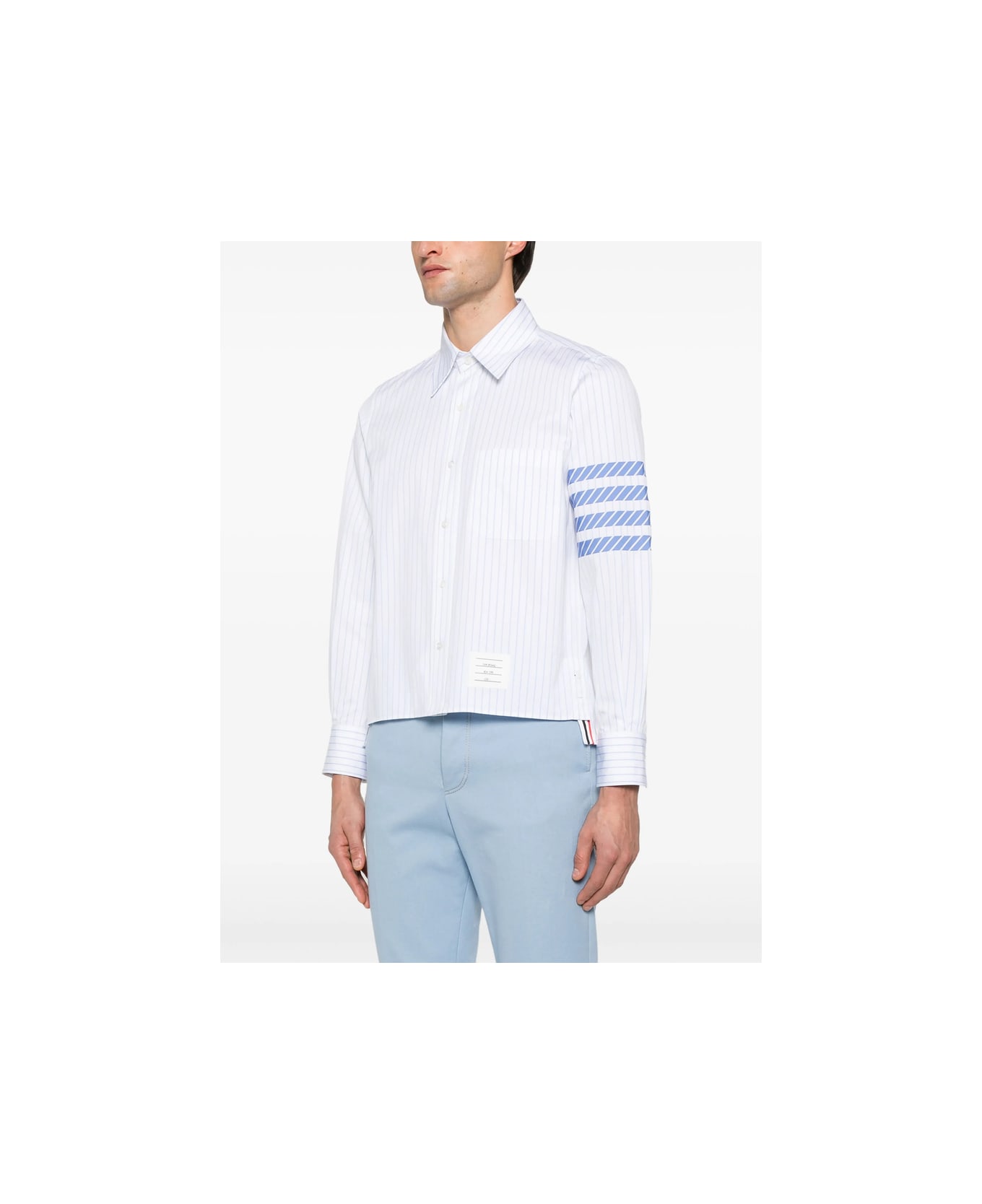 Thom Browne Shirt - WHITE/BLUE