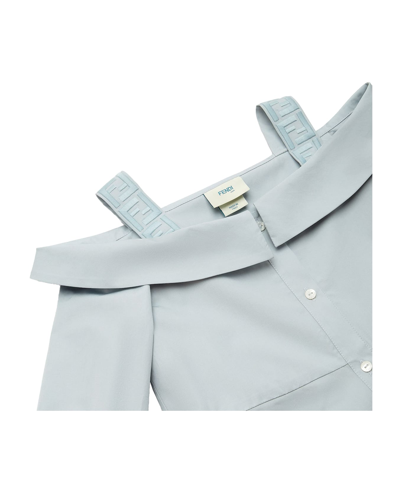 Fendi Pale Blue Poplin Dress - Blue