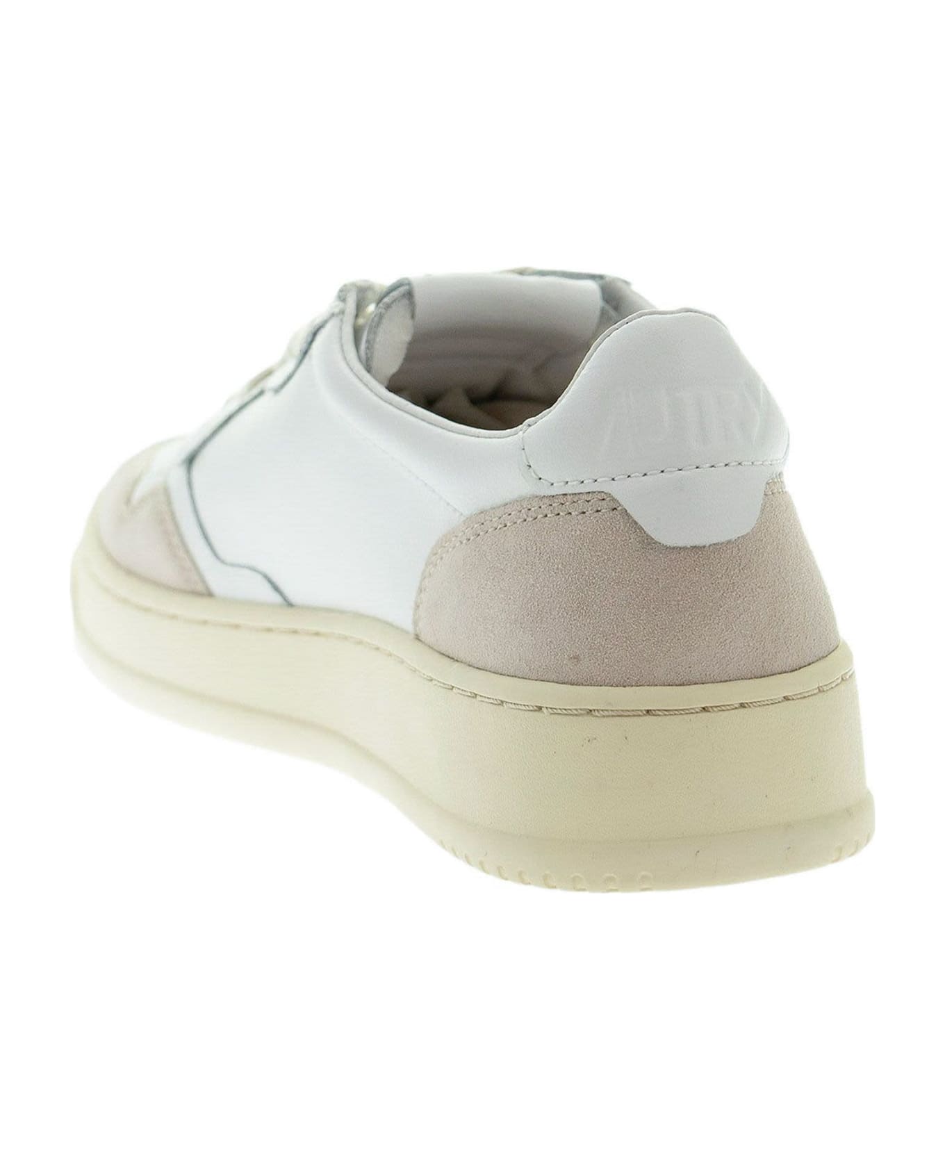 Autry Medalist Low - Leather And Suede Sneakers - White