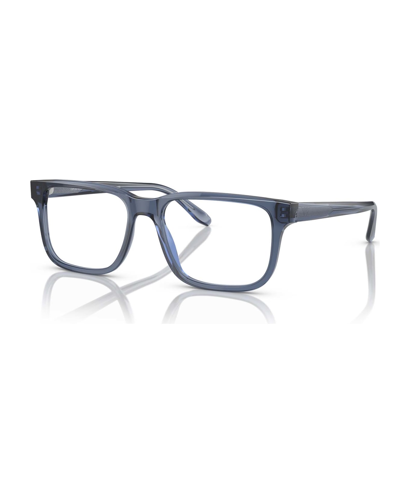 Emporio Armani Ea3218 Shiny Transparent Blue Glasses - Shiny Transparent Blue アイウェア