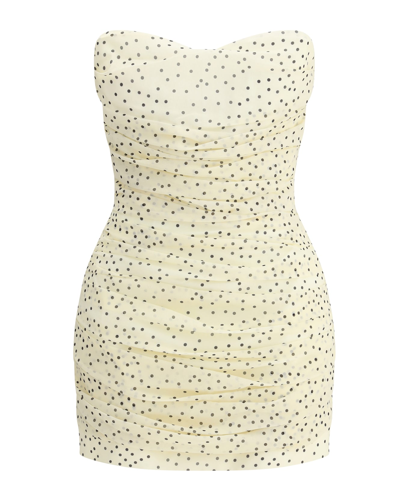 Magda Butrym Polka Dot Mini Draped Silk Dress