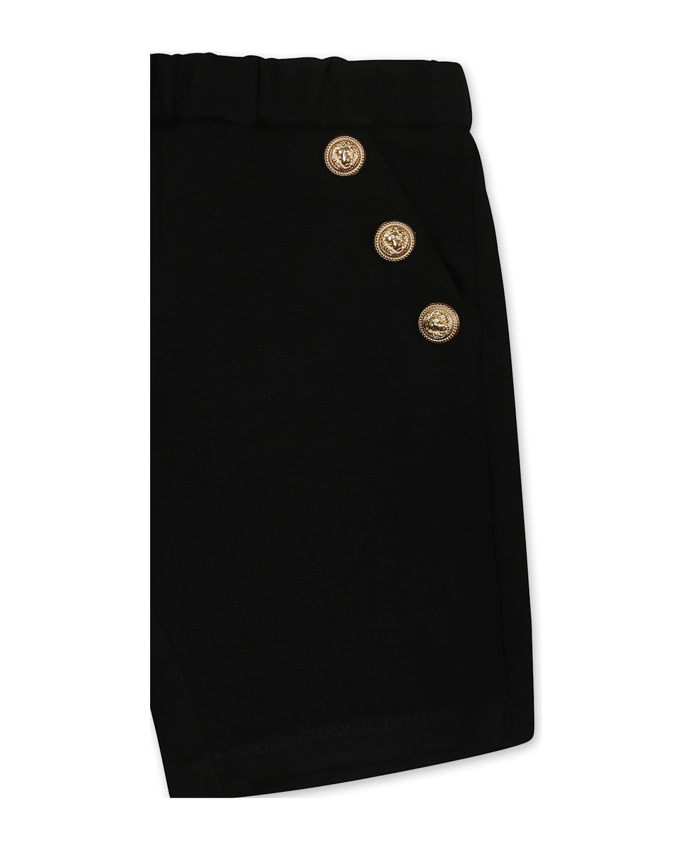 Balmain Black Shorts For Baby Boy With Logo - Black