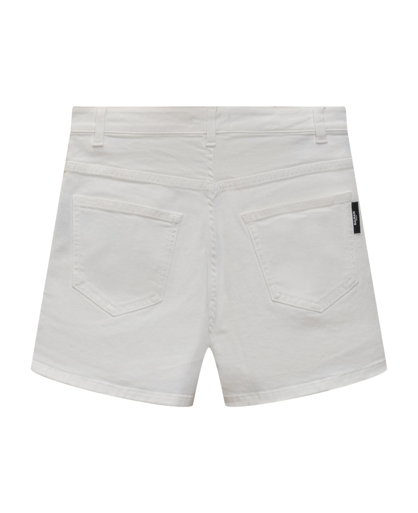 Balmain Logo Shorts - WHITE/GOLD ボトムス