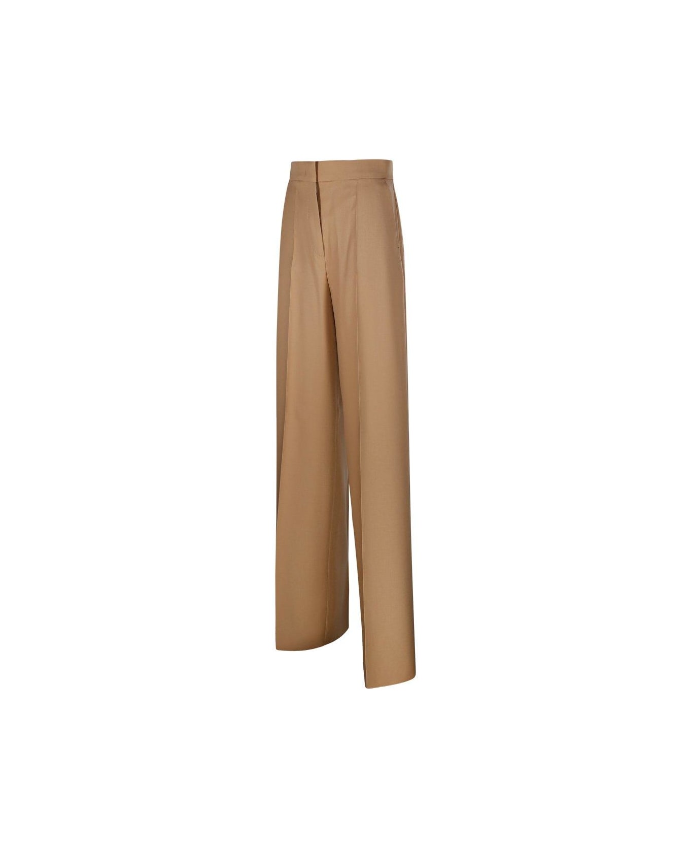 Max Mara High Waist Straight Leg Pants - Beige