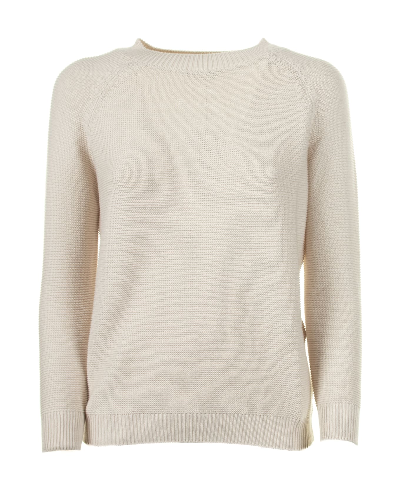 Weekend Max Mara Soft White Cotton Sweater - AVORIO